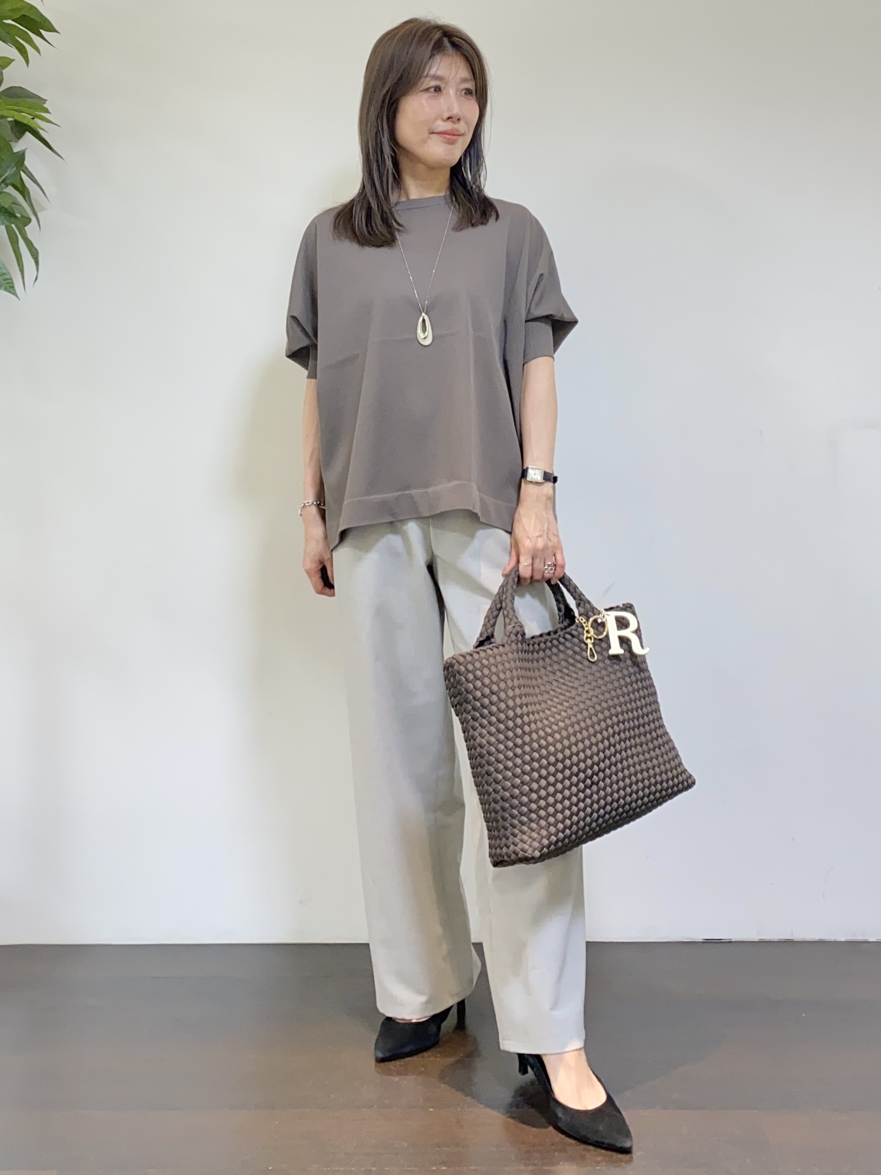 tomoさんの「UNTITLED｜【シワになりにくい/セットアップ可/接触冷感】ハーフスリーブジャケット」を使ったコーディネート