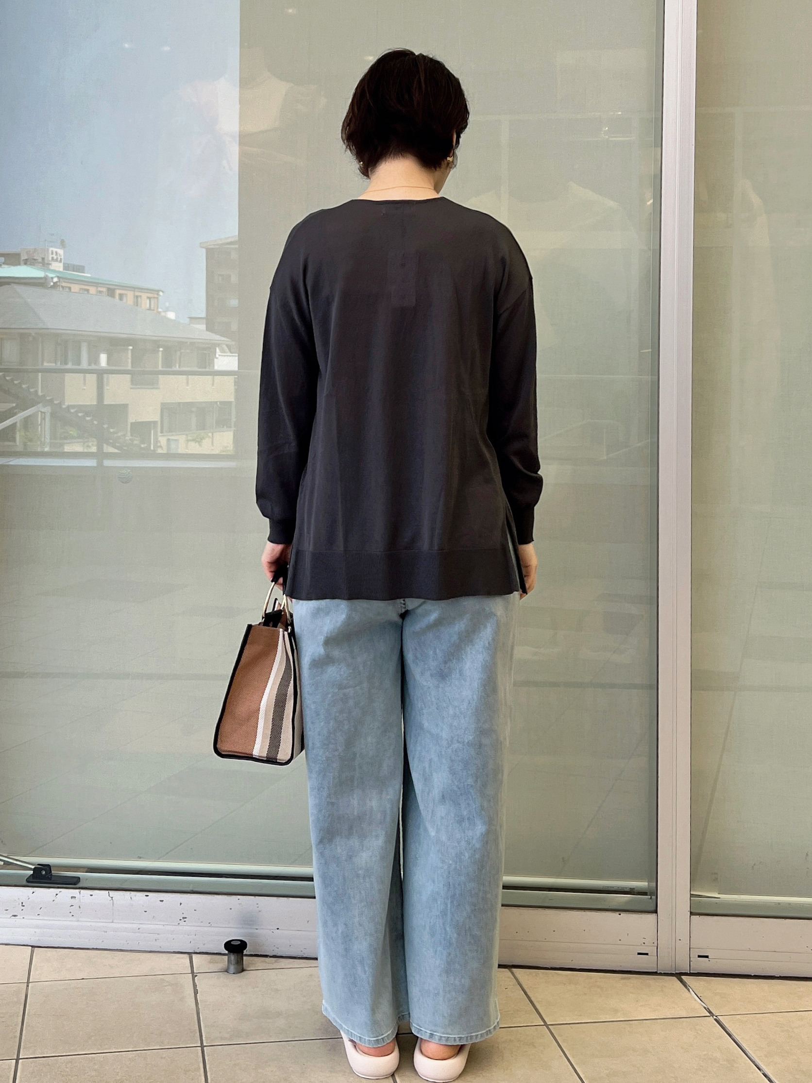yo-koさんの「OPAQUE.CLIP｜【接触冷感】ニットカーディガン《洗濯機OK／抗ピリング》」を使ったコーディネート