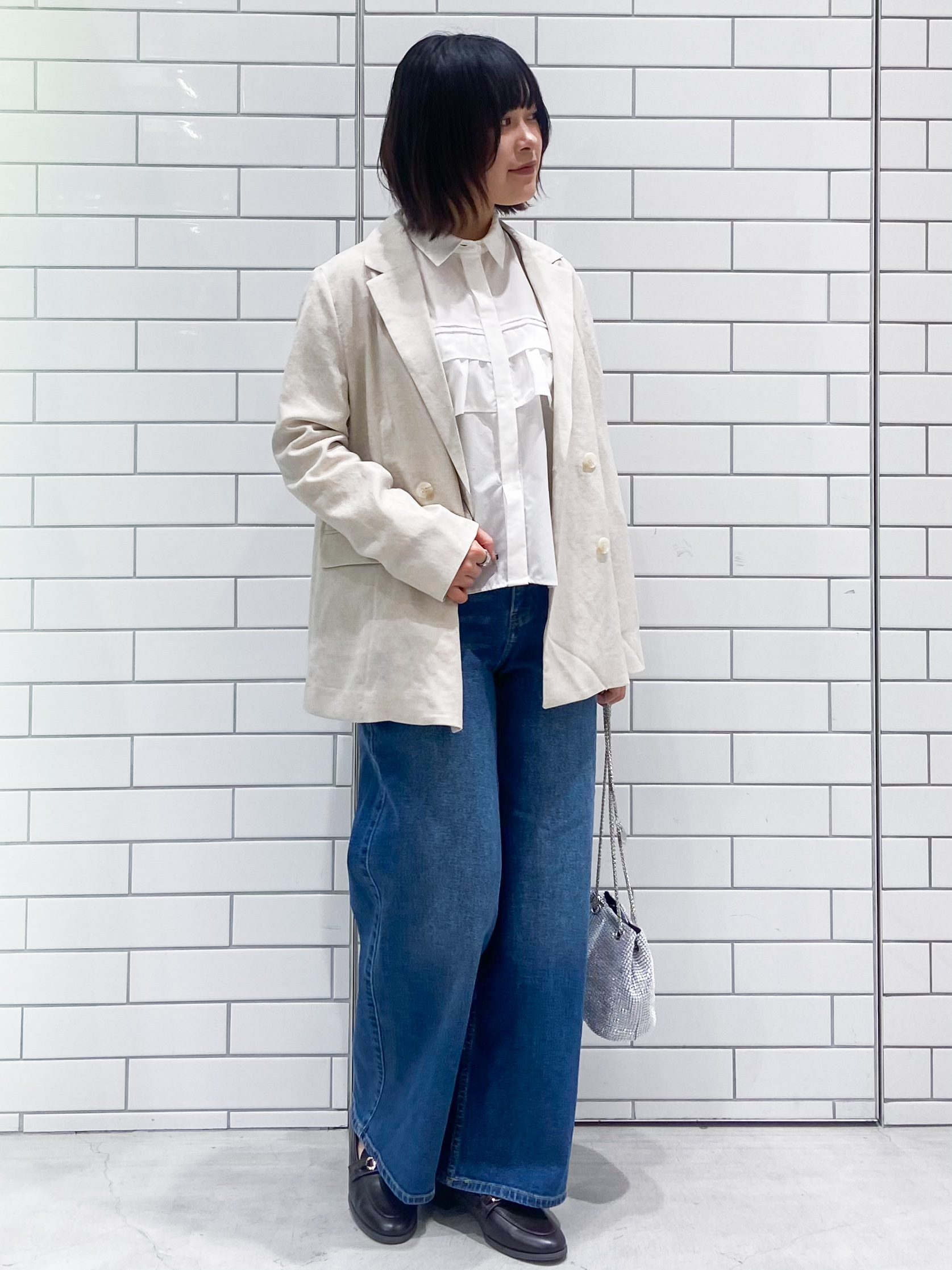 kimiさんの「OPAQUE.CLIP｜【UV／接触冷感】ダブルブレストジャケット《防シワ加工／洗える》」を使ったコーディネート