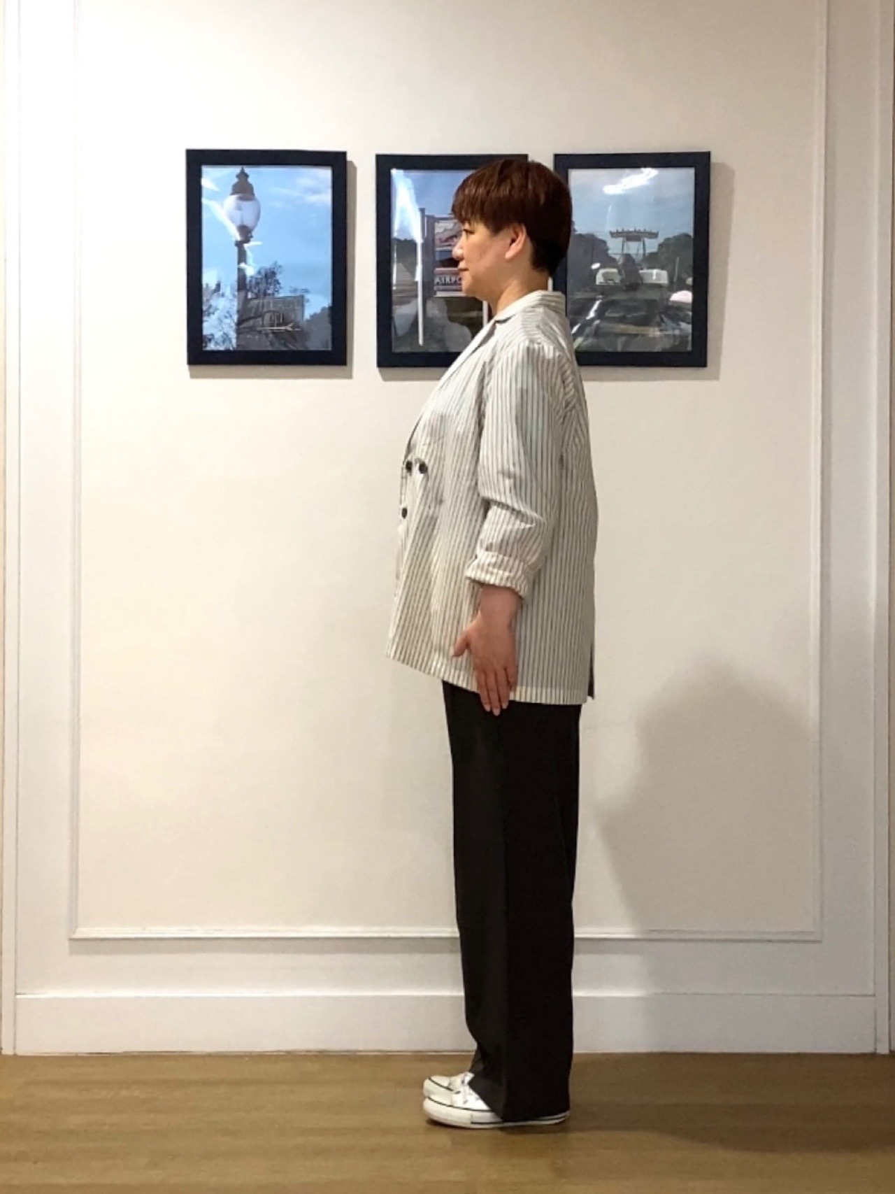Hiroさんの「Dessin｜【セットアップ可/洗える】ストライプシャツジャケット」を使ったコーディネート