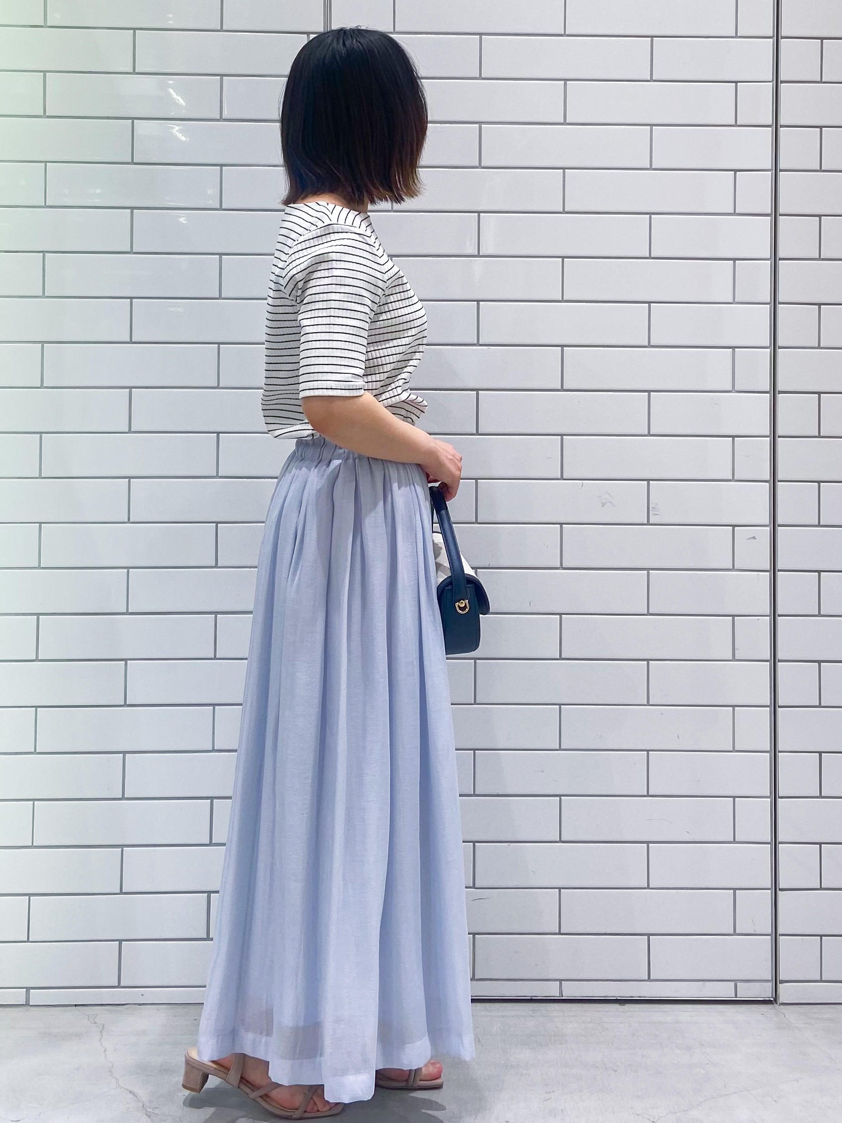 kimiさんの「OPAQUE.CLIP｜ベーシックリブボートネックカットソー【洗濯機OK】」を使ったコーディネート