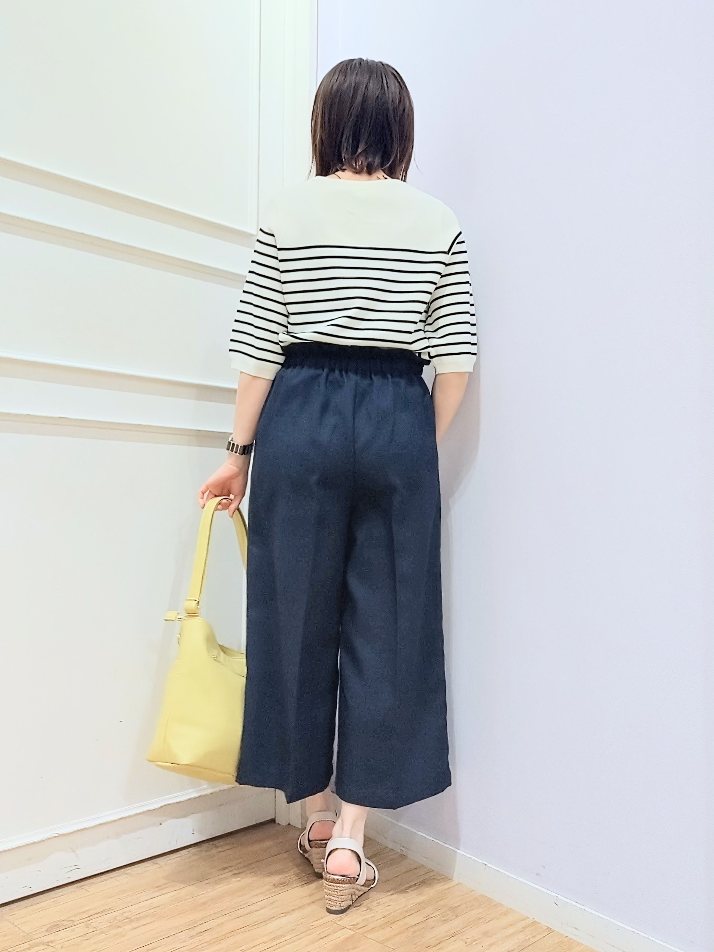 miomioさんの「SHOO･LA･RUE｜【毎日洗える/S-LL/UV】上半身すっきり 二の腕見せない5分袖ニット」を使ったコーディネート