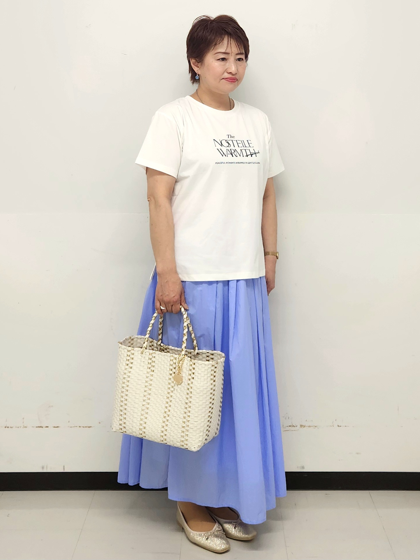 メイポンさんの「OPAQUE.CLIP｜ロゴプリント＆刺繍Tシャツ【洗濯機OK】」を使ったコーディネート