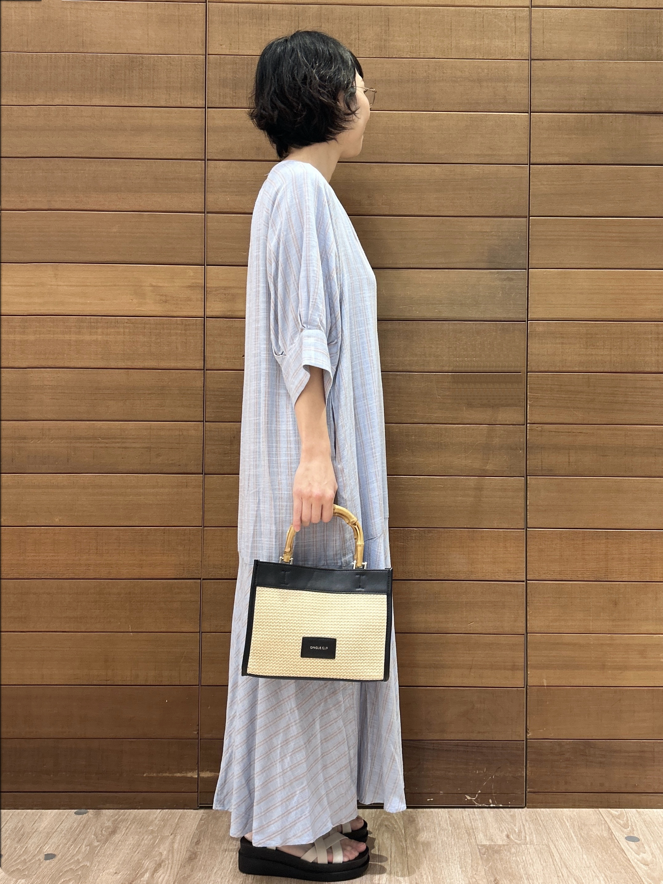 ゆうあさんの「OPAQUE.CLIP｜キーネックロングワンピース【洗える】」を使ったコーディネート