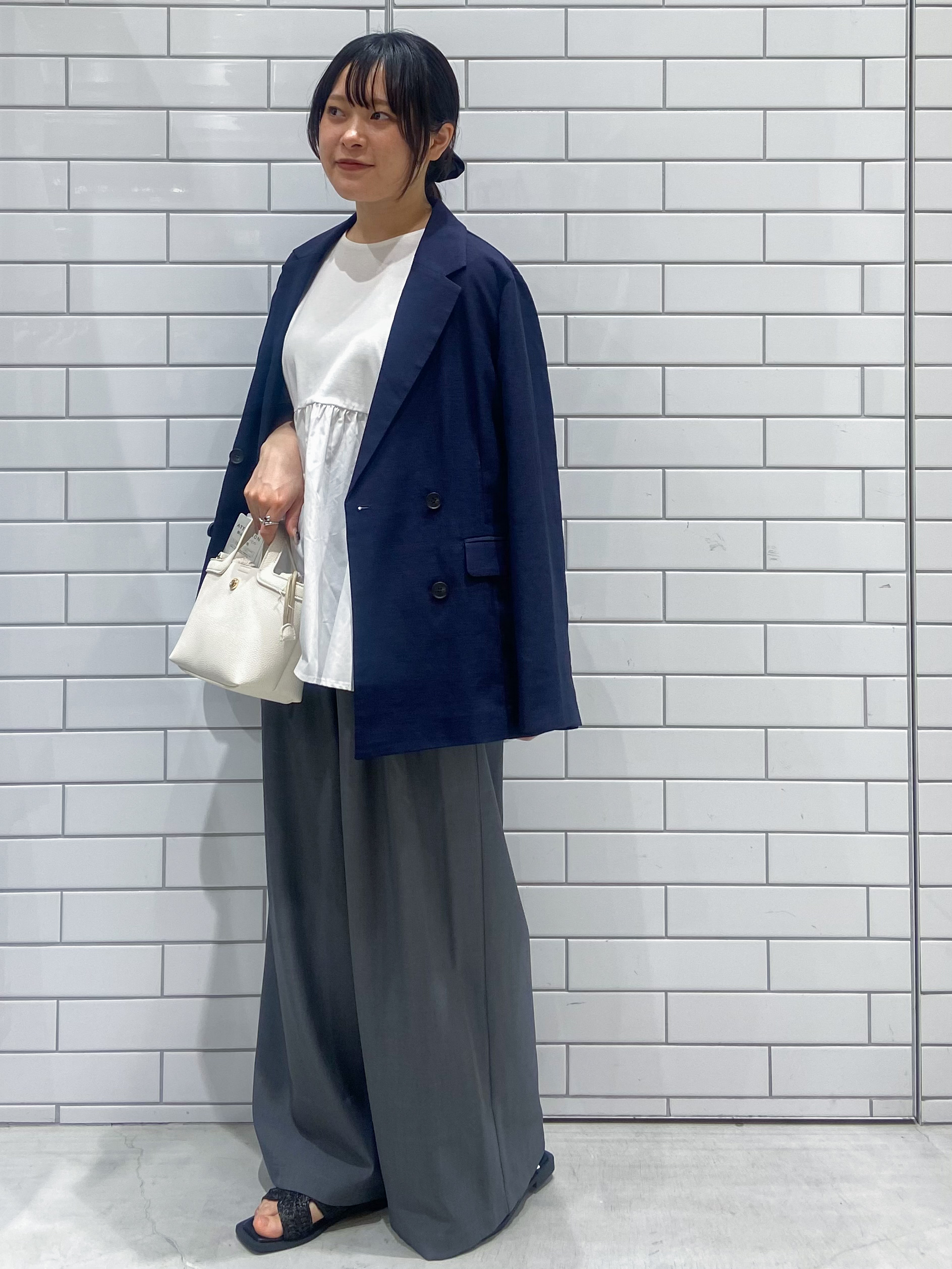 kimiさんの「OPAQUE.CLIP｜【UV／接触冷感】ダブルブレストジャケット《防シワ加工／洗える》」を使ったコーディネート