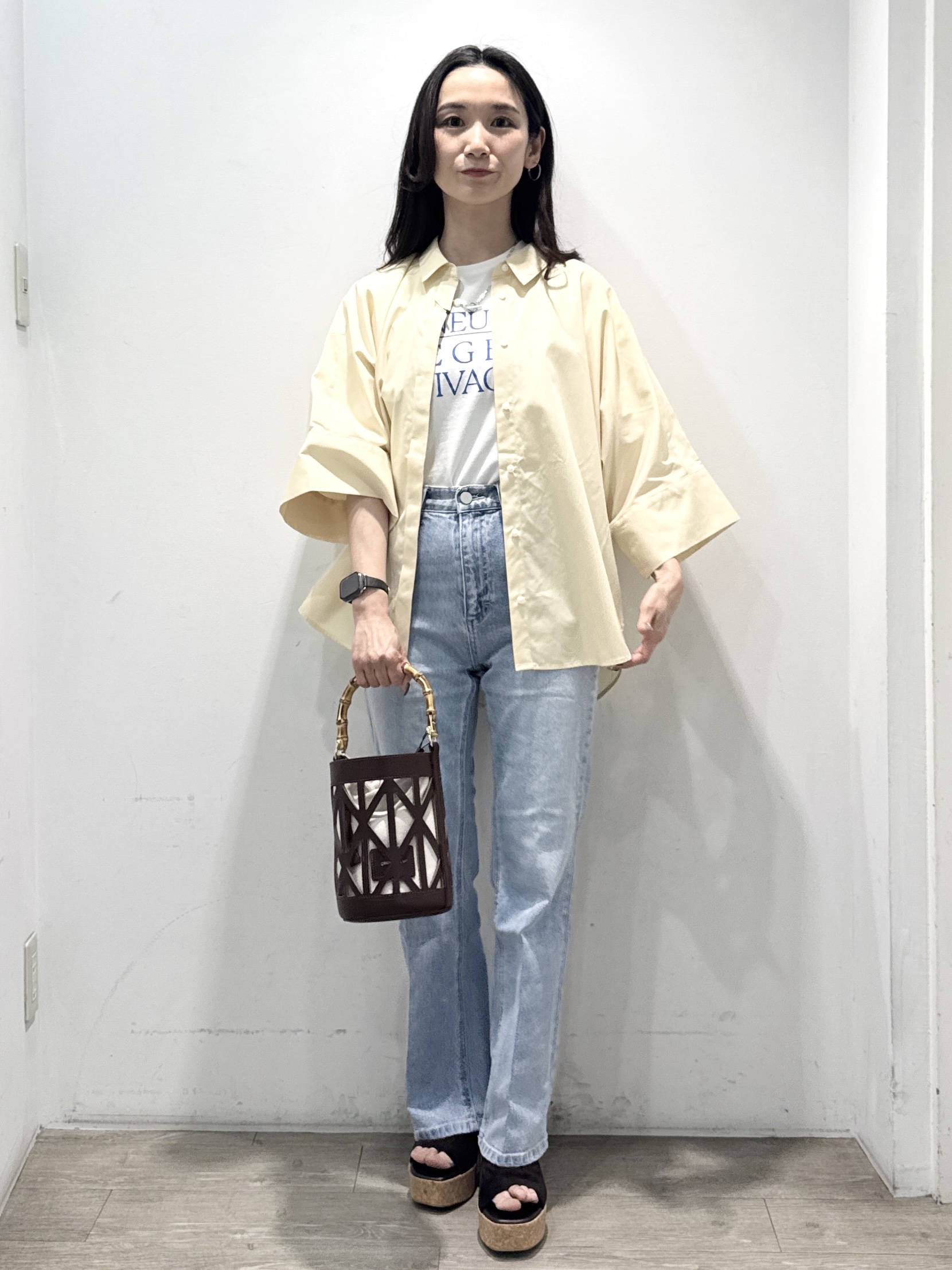 yuicciさんの「OPAQUE.CLIP｜【接触冷感】ハーフスリーブシャツ《洗濯機OK／防シワ加工》」を使ったコーディネート