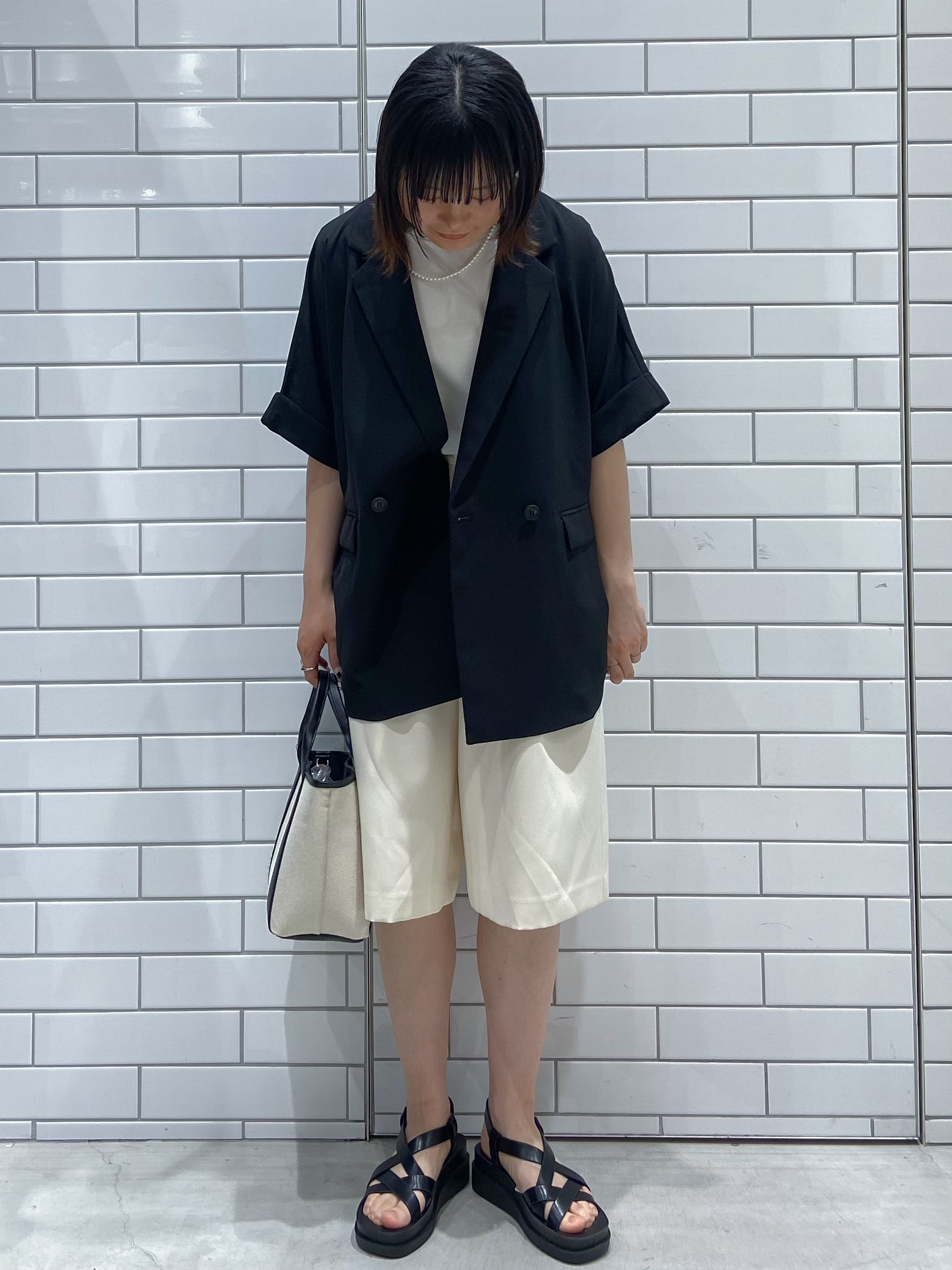 kimiさんの「OPAQUE.CLIP｜【接触冷感／吸水速乾／防シワ】リネンライクテーラードジャケット《洗濯機OK》」を使ったコーディネート