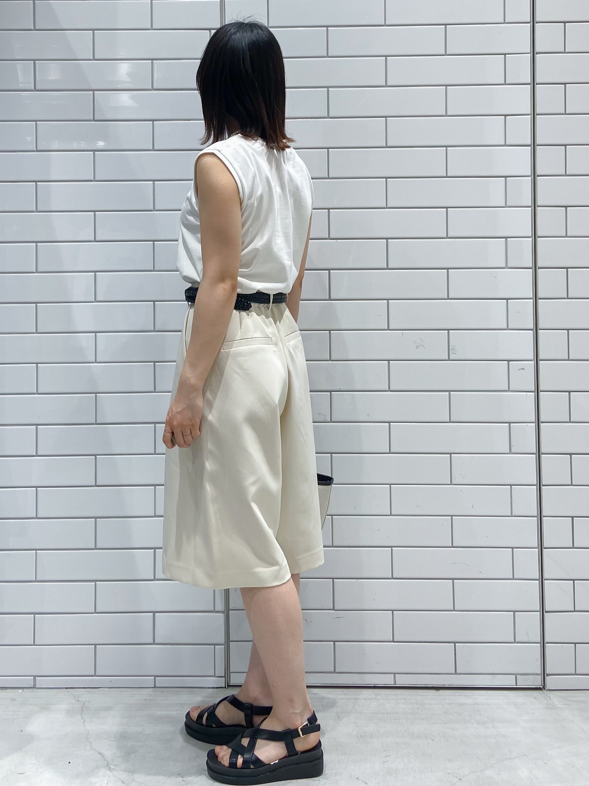 kimiさんの「OPAQUE.CLIP｜マルチボーダーアソート ノースリーブTシャツ【洗濯機OK】」を使ったコーディネート