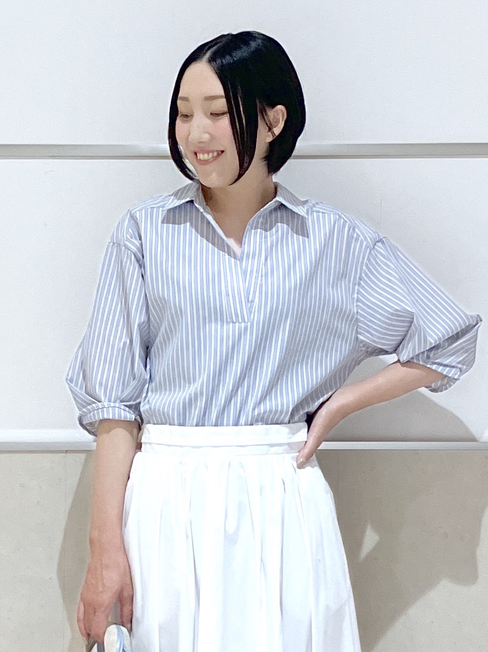 eriko さんの「Dessin｜【洗える】スキッパーシャツブラウス」を使ったコーディネート
