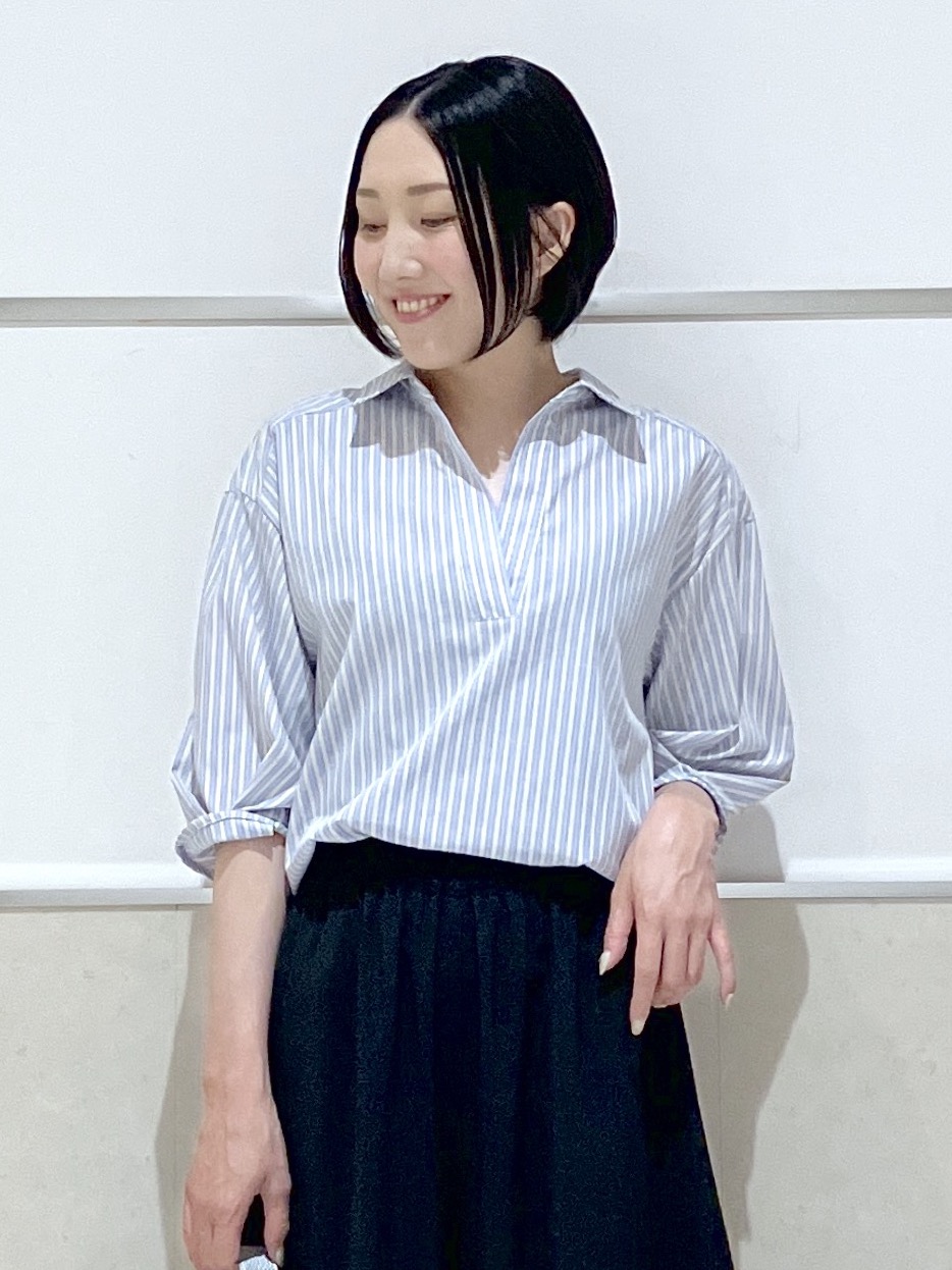 eriko さんの「Dessin｜【洗える】スキッパーシャツブラウス」を使ったコーディネート