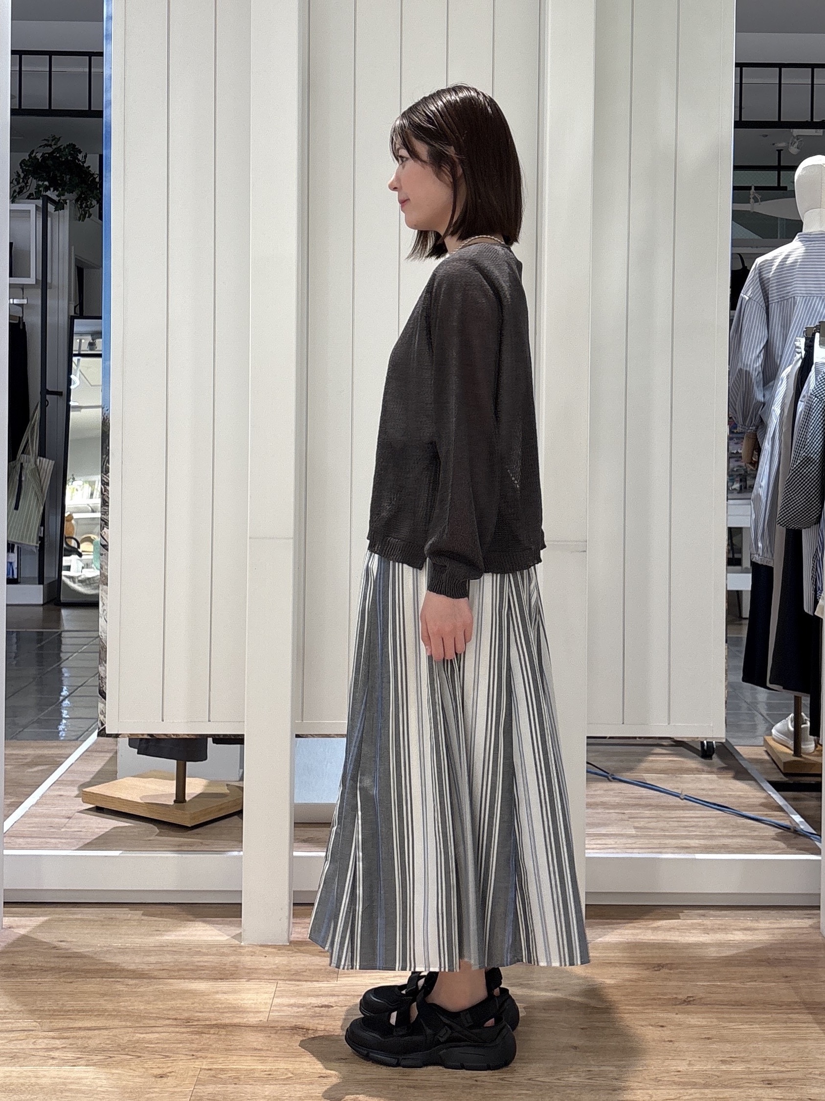hinakoさんの「Dessin｜【洗える】透かし編みデザインニット」を使ったコーディネート