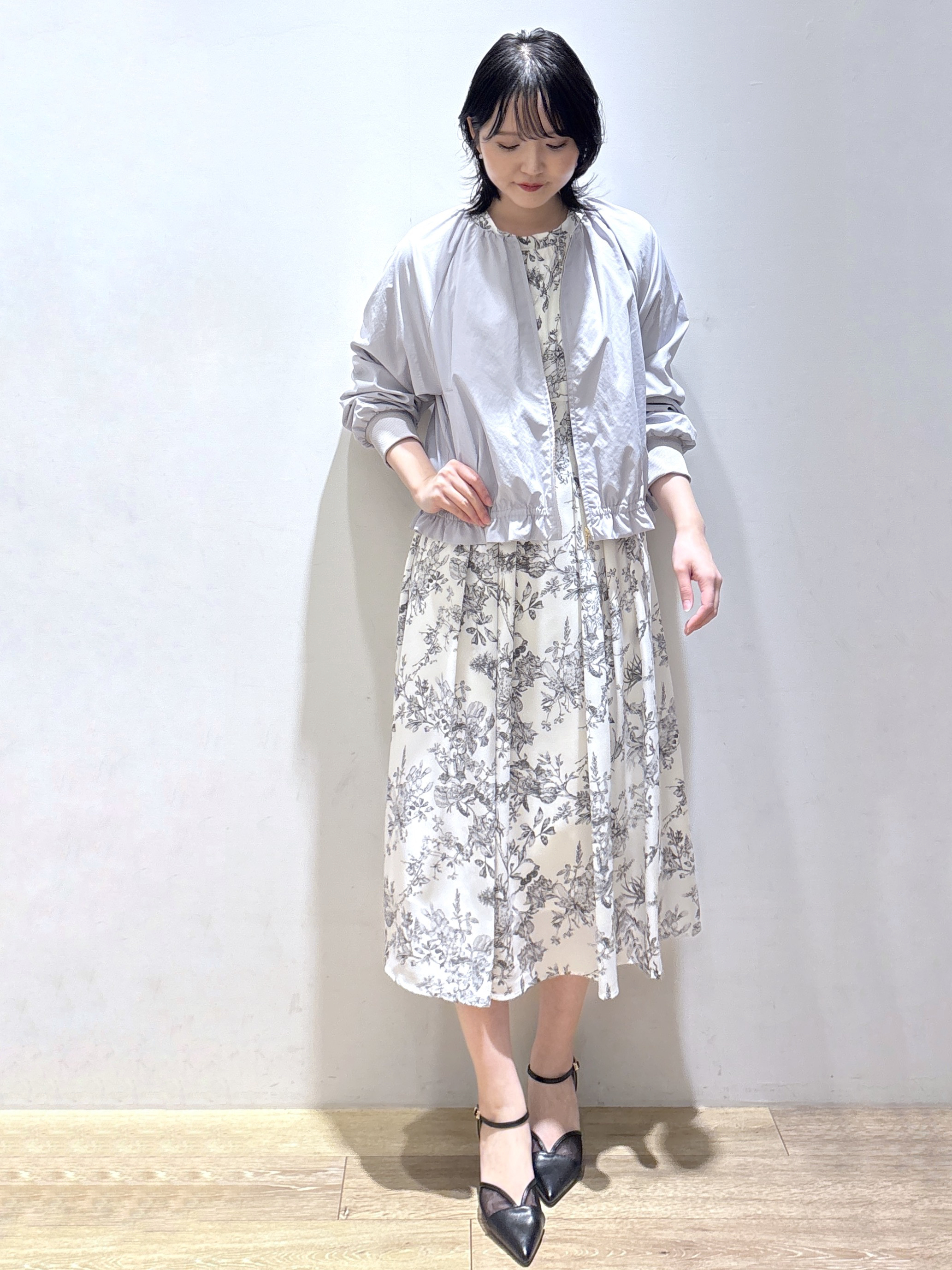 mizukiさんの「index｜接触冷感ノーカラーブルゾン【洗濯機OK／防シワ】」を使ったコーディネート
