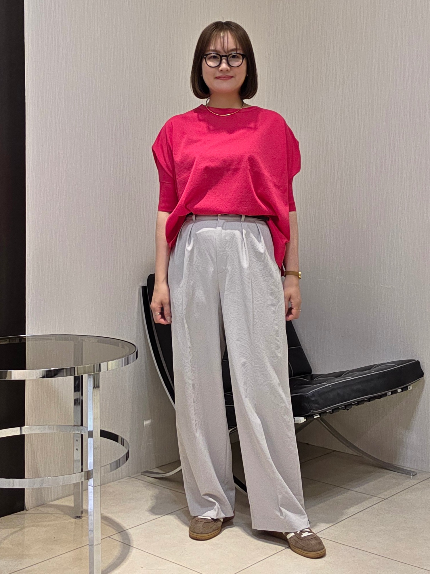 naokoさんの「UNTITLED｜【アンサンブル可/洗える】シアーレーヨンニット」を使ったコーディネート