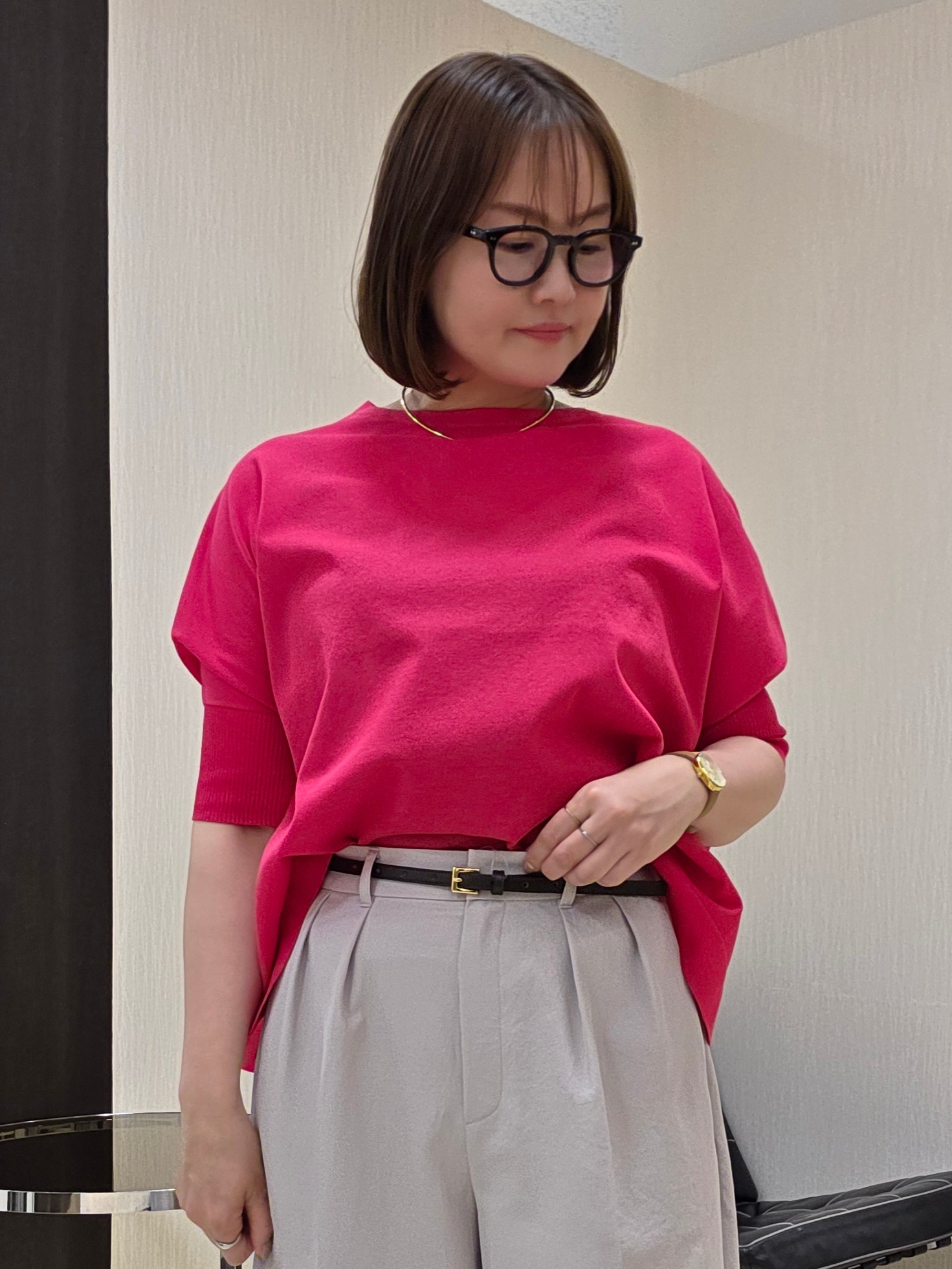 naokoさんの「UNTITLED｜【アンサンブル可/洗える】シアーレーヨンニット」を使ったコーディネート