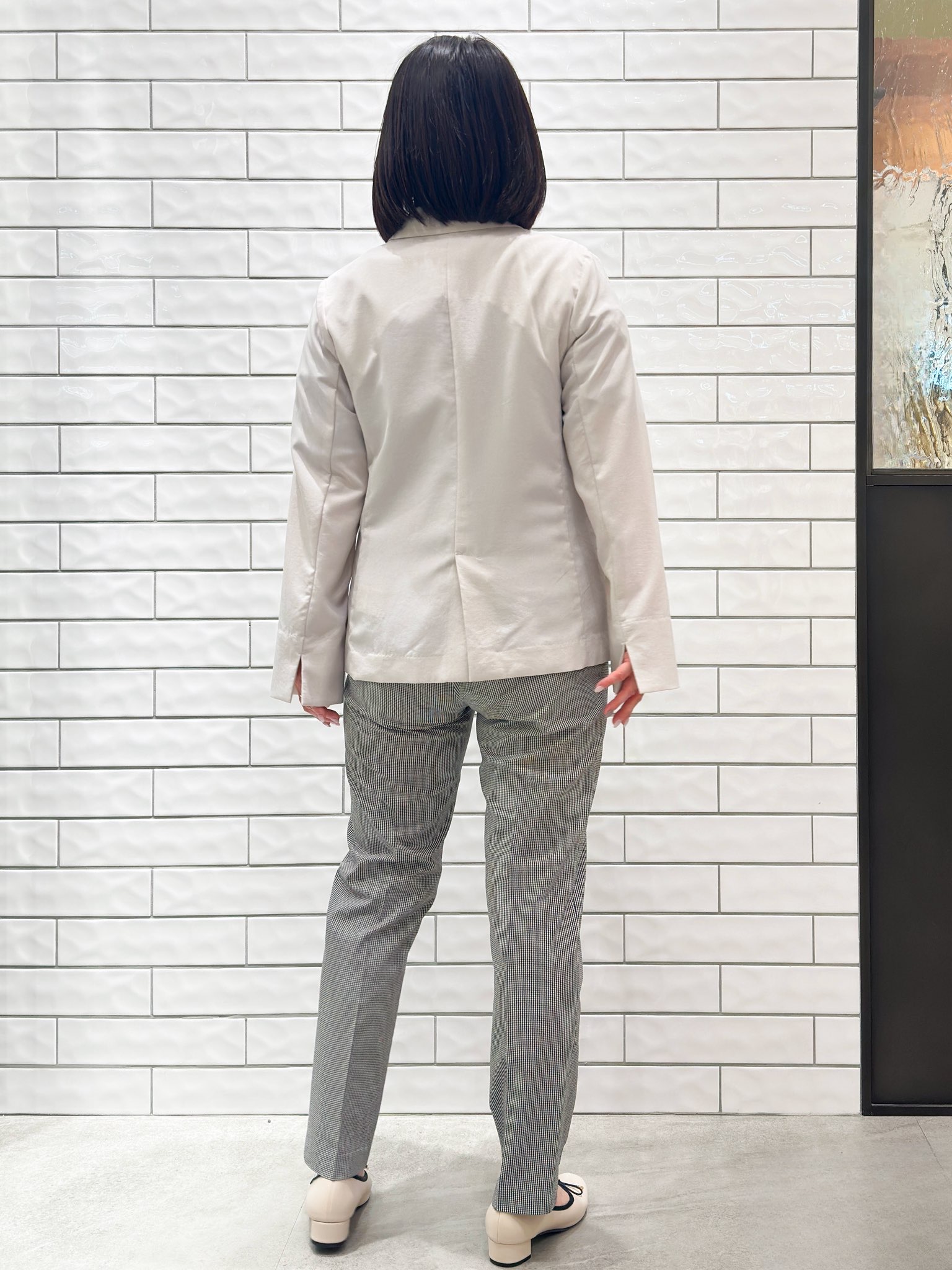 Minさんの「OPAQUE.CLIP｜《再入荷》ダブルブレストテーラードジャケット【接触冷感／吸水速乾／イージーアイロン／防シワ／洗濯機O」を使ったコーディネート