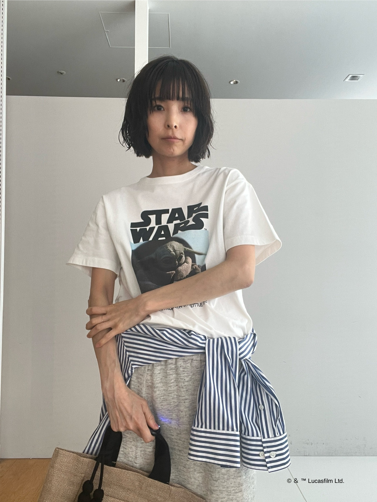misaさんの「DRESSTERIOR｜【接触冷感】STAR WARS カプセルグローグTシャツ」を使ったコーディネート