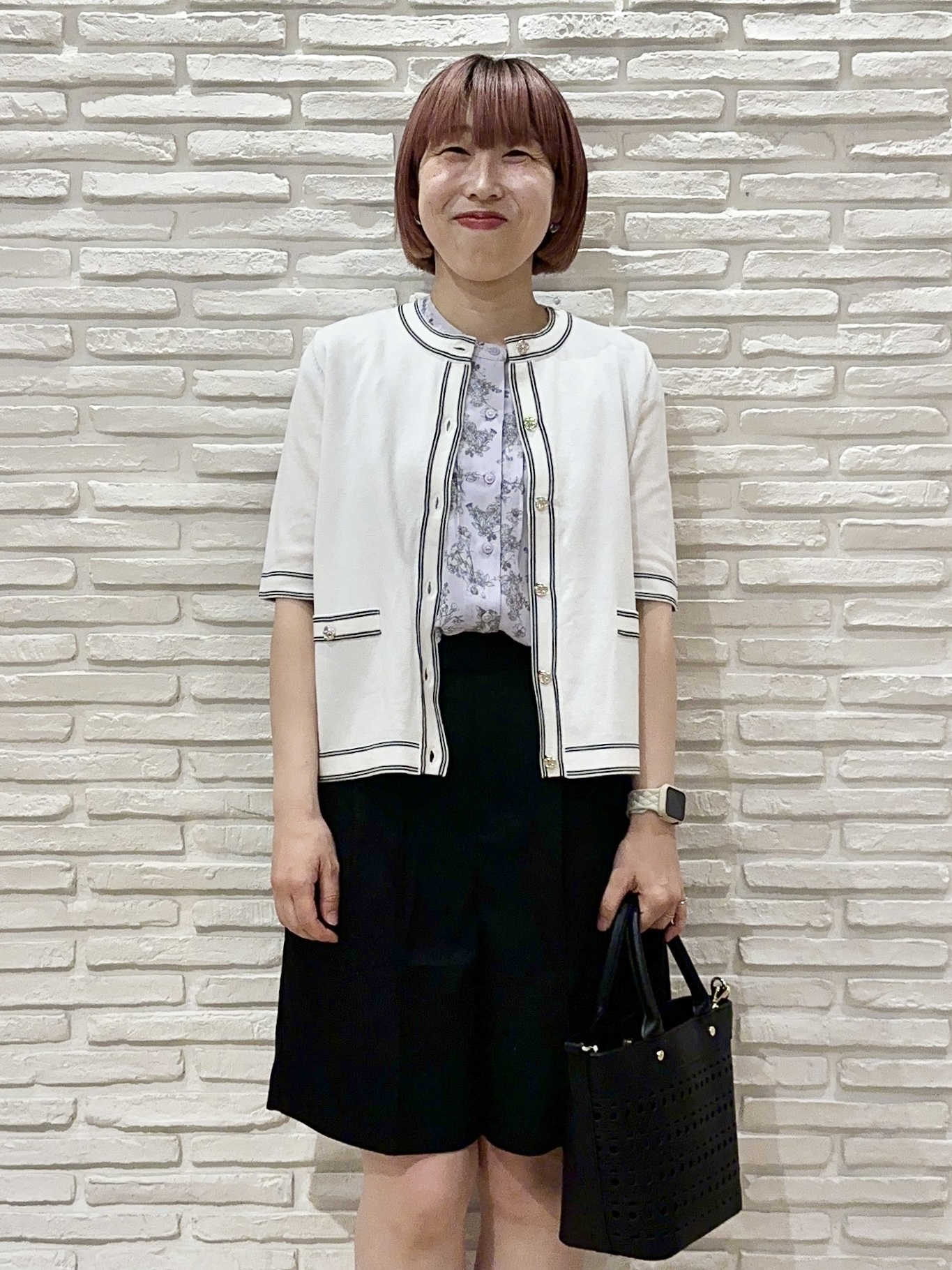 Hana...eさんの「index｜【UV】バイカラーダブルライン半袖カーディガン《洗濯機OK》」を使ったコーディネート