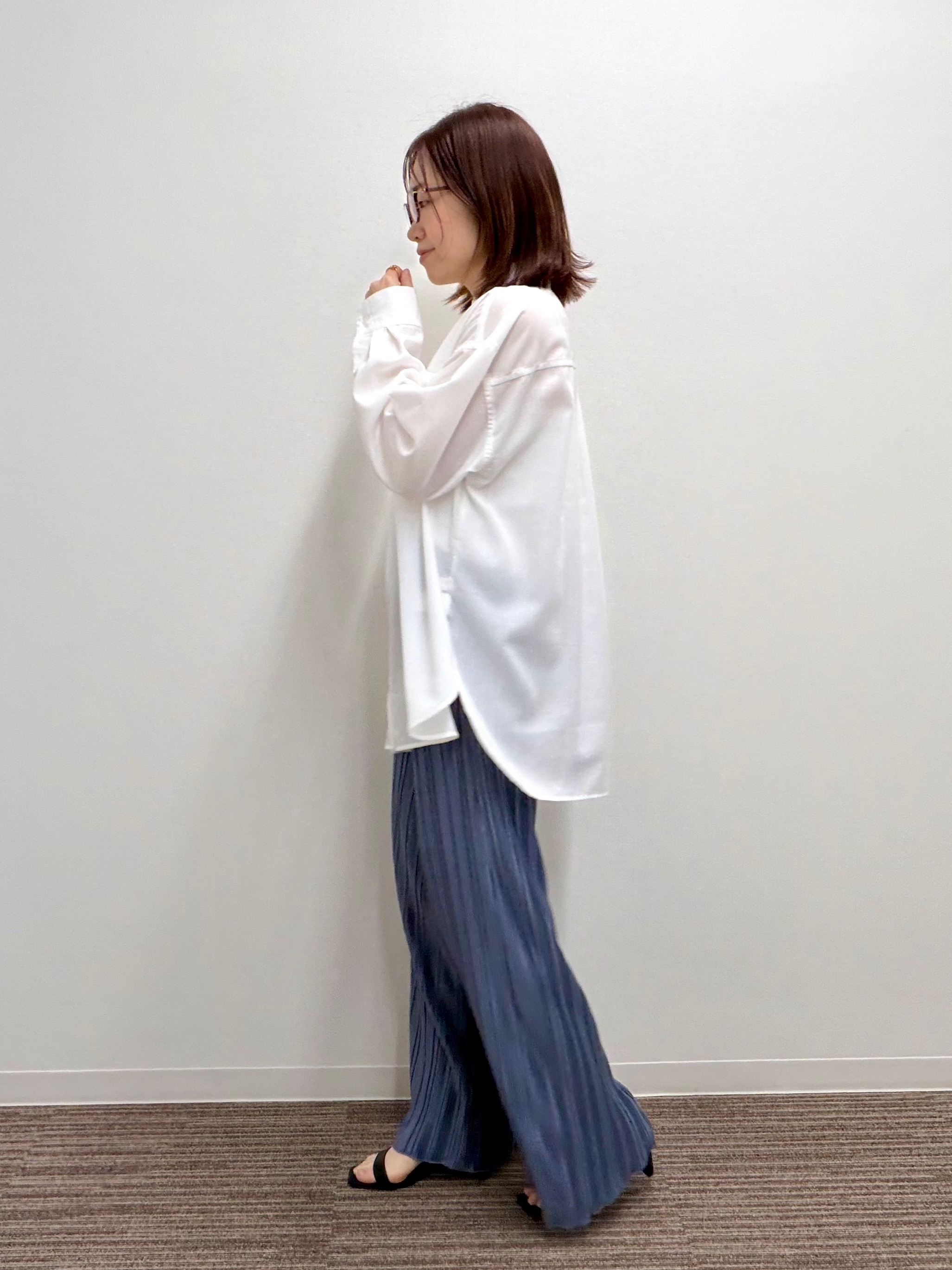 saoriさんの「【aruco&times;ITS&rsquo;DEMO】刺繍シャツ」を使ったコーディネート