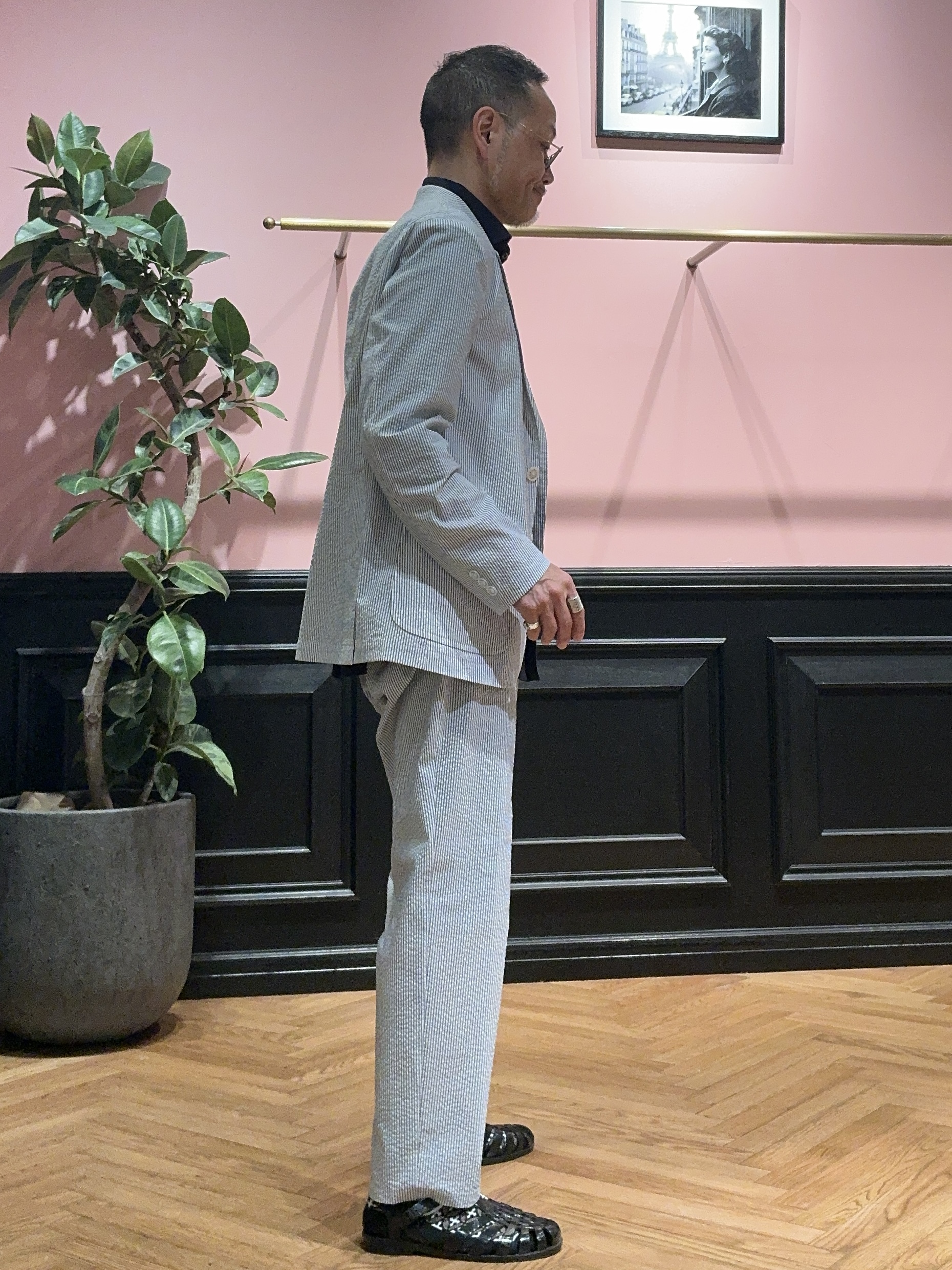 torigoeさんの「DRESSTERIOR｜バイオリネン スリークオーターシャツ」を使ったコーディネート