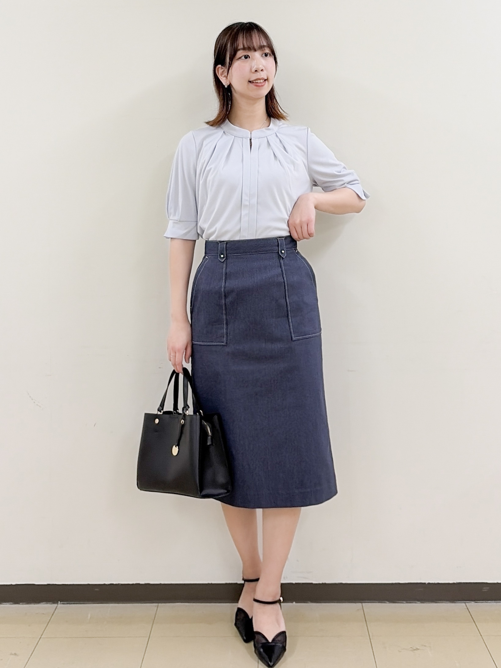 yurinaさんの「index｜UV バンドカラートップス【洗濯機OK／吸水速乾／接触冷感】《S～3L／6col》」を使ったコーディネート