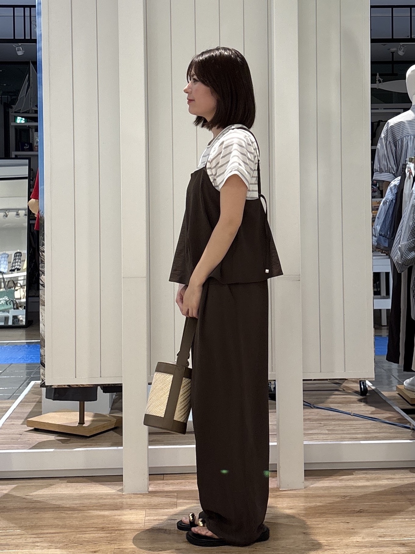 hinakoさんの「Dessin｜【洗える】半袖ボックスシルエットカットソー」を使ったコーディネート