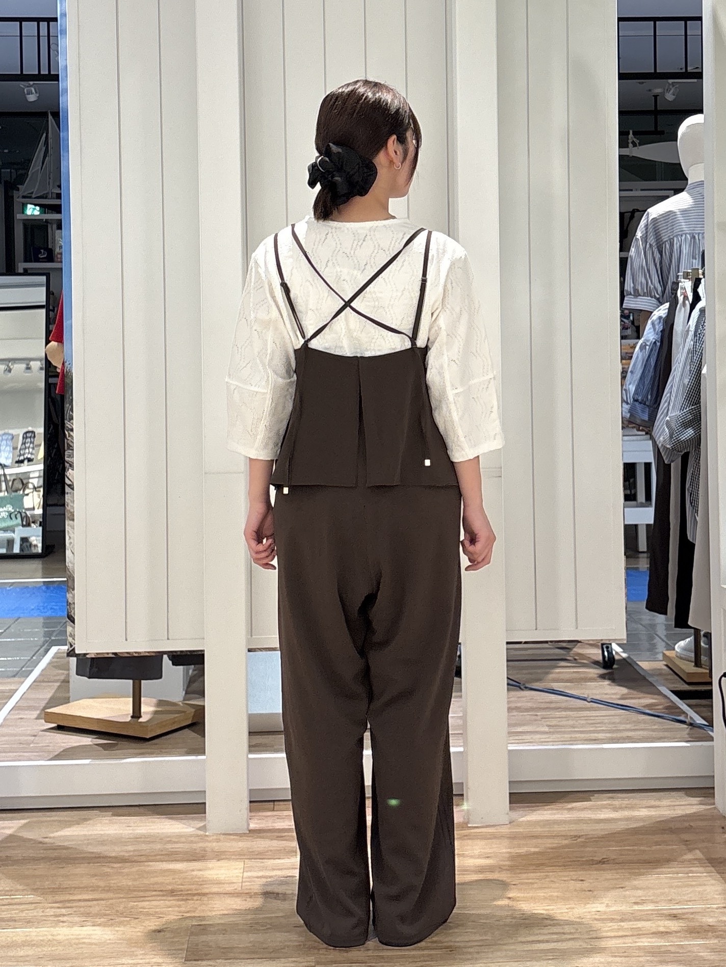 hinakoさんの「Dessin｜【吸汗速乾/洗える】リラクシーキャミサロペット」を使ったコーディネート