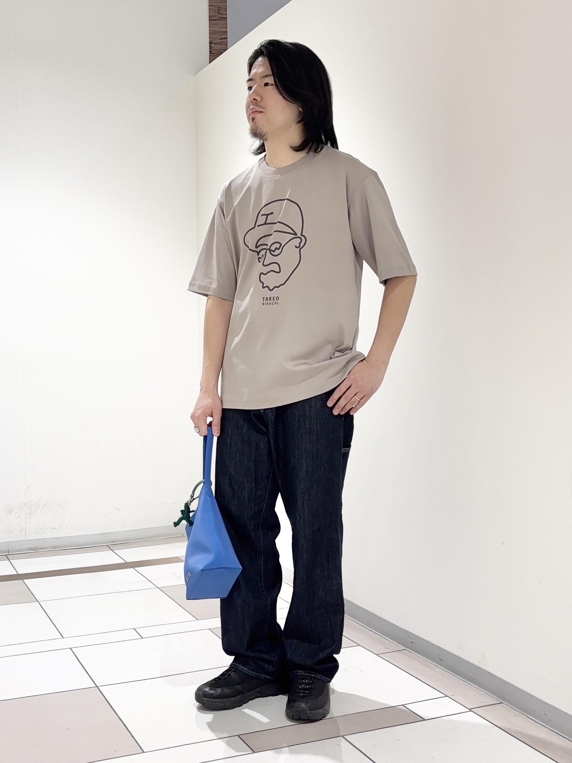 及川さんの「TAKEO KIKUCHI｜【BOWLER HAT LABEL】アイスクリアコットン ワンストローク 半袖Tシャツ」を使ったコーディネート