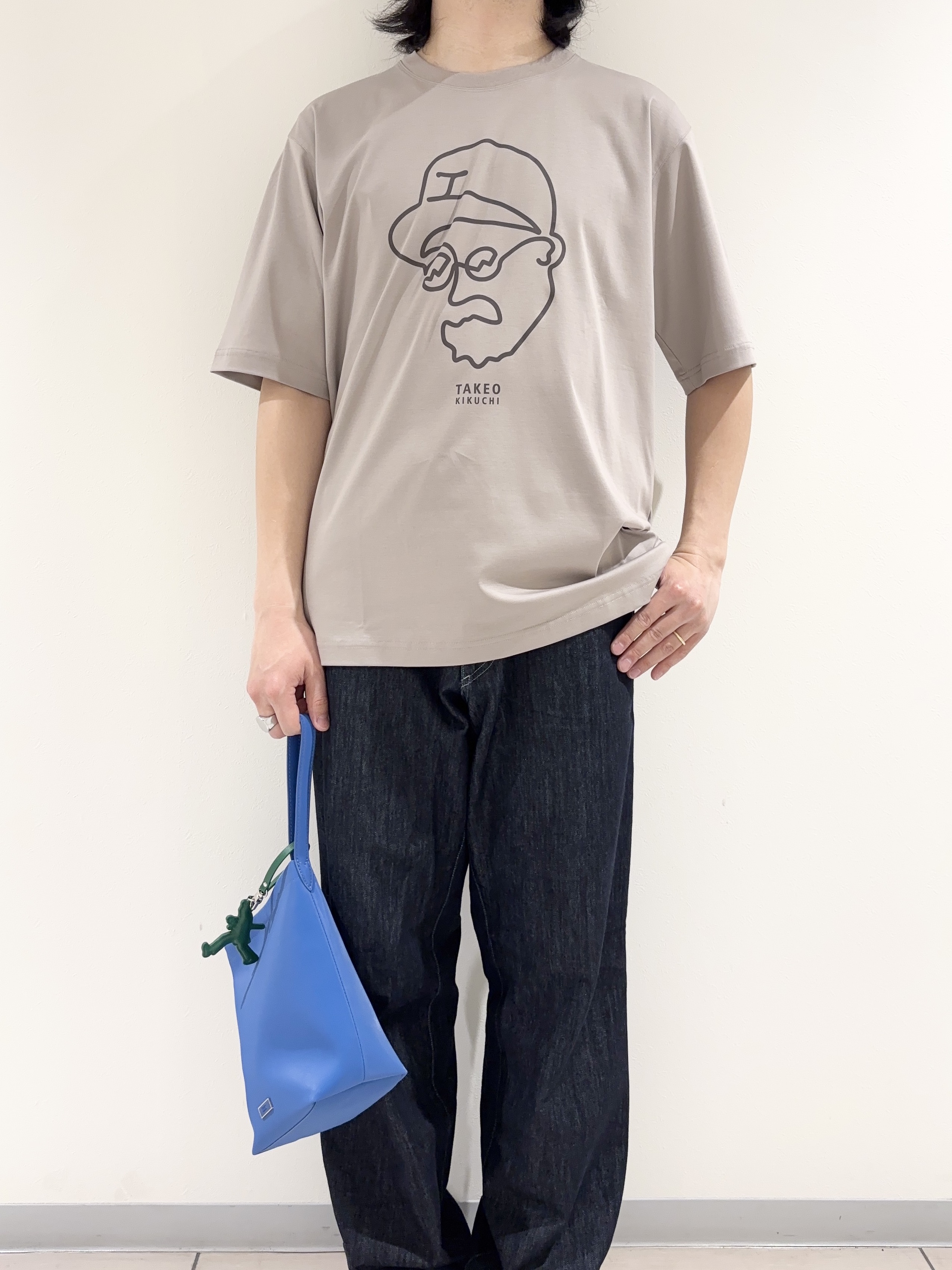 及川さんの「TAKEO KIKUCHI｜【BOWLER HAT LABEL】アイスクリアコットン ワンストローク 半袖Tシャツ」を使ったコーディネート
