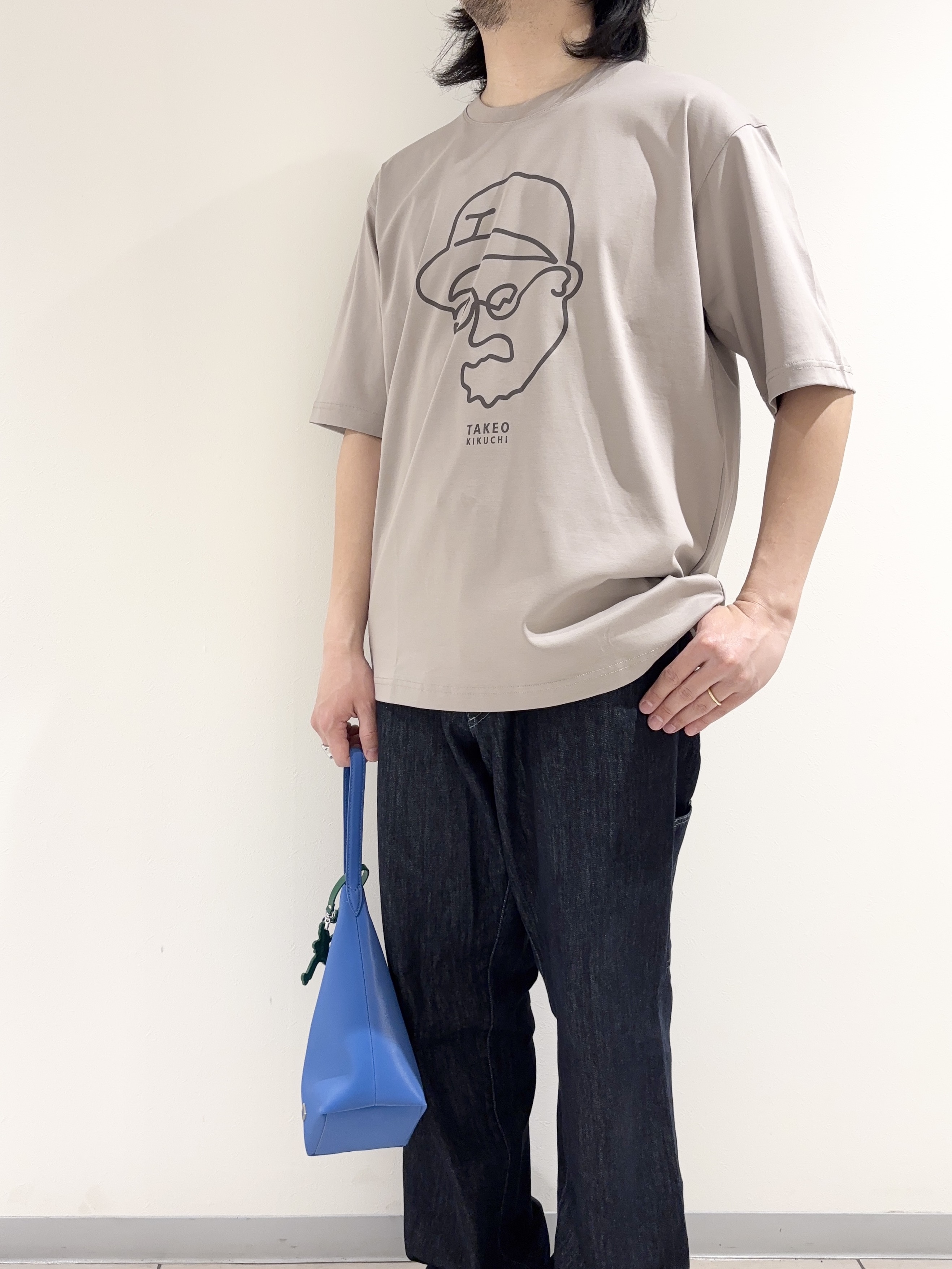 及川さんの「TAKEO KIKUCHI｜【BOWLER HAT LABEL】アイスクリアコットン ワンストローク 半袖Tシャツ」を使ったコーディネート