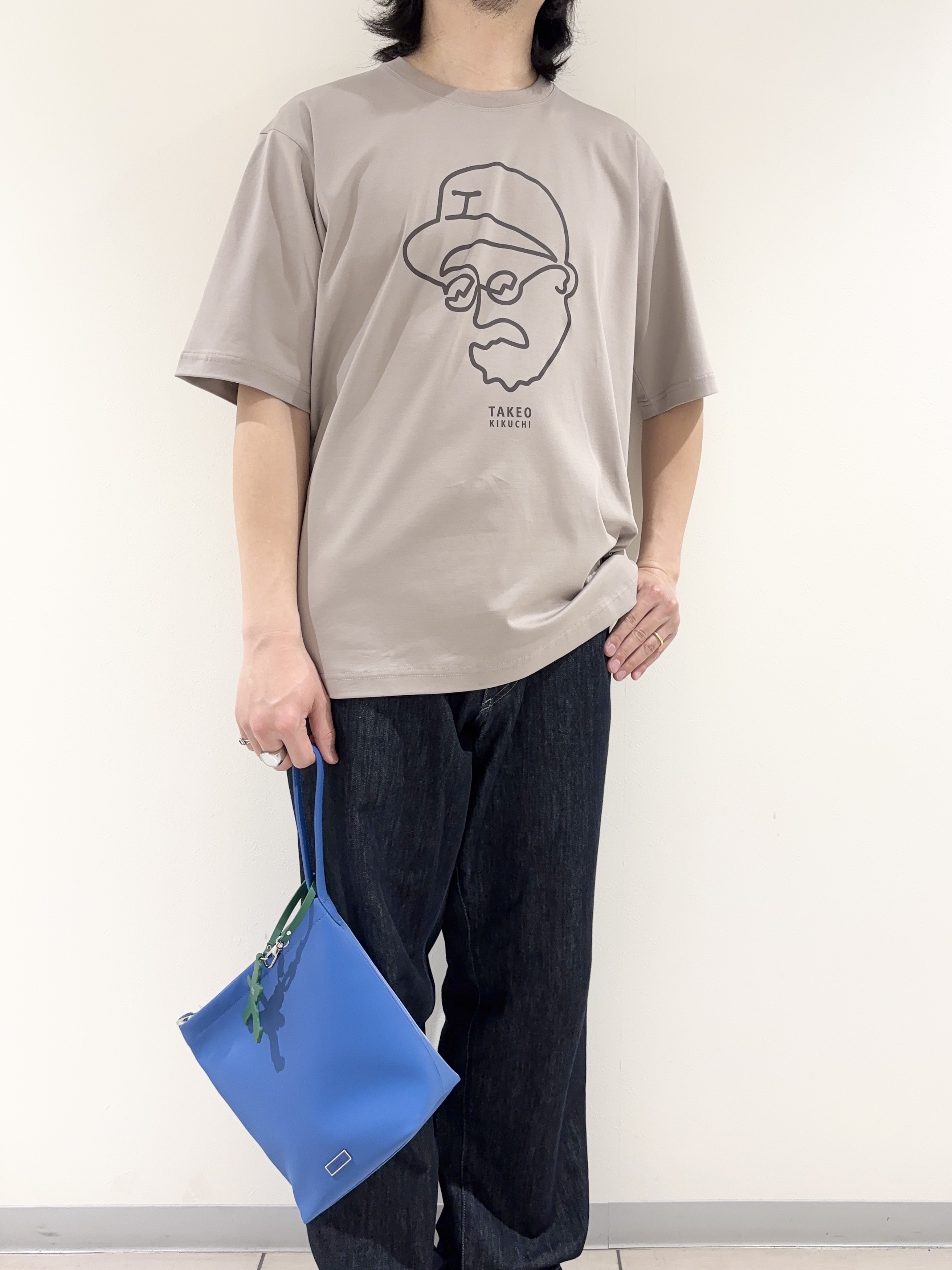 及川さんの「TAKEO KIKUCHI｜【BOWLER HAT LABEL】アイスクリアコットン ワンストローク 半袖Tシャツ」を使ったコーディネート