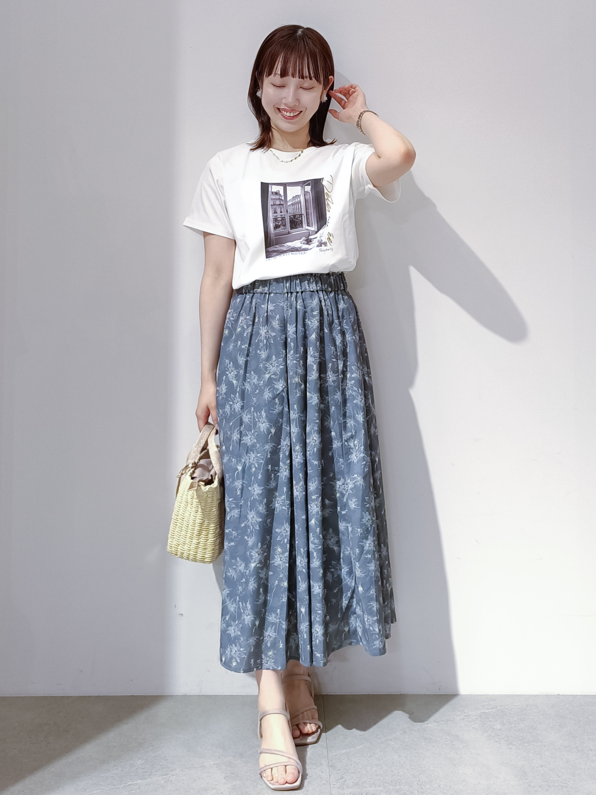のんさんの「OPAQUE.CLIP｜【接触冷感／UVケア】転写箔プリントTシャツ《洗濯機OK》」を使ったコーディネート
