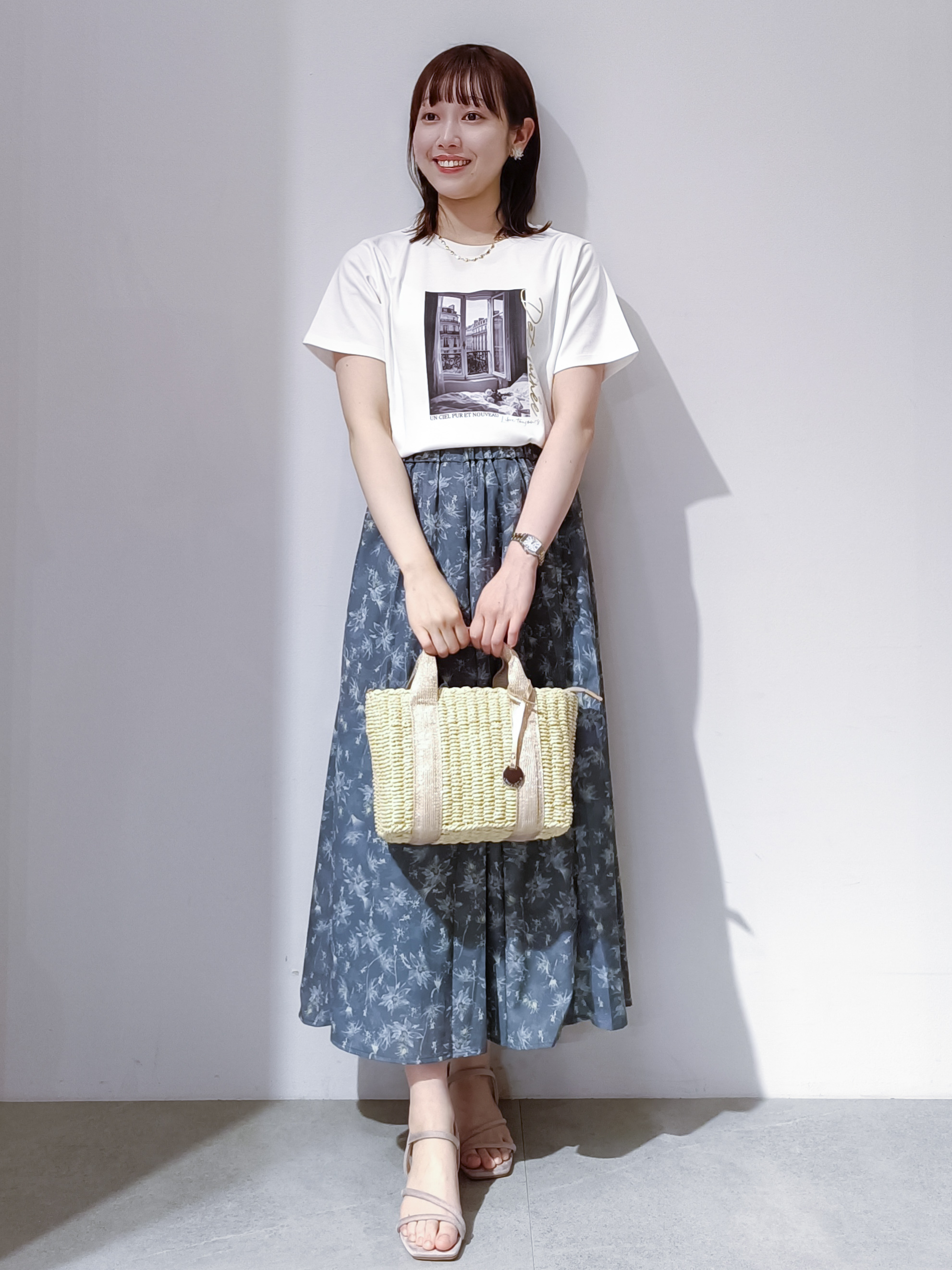 のんさんの「OPAQUE.CLIP｜【接触冷感／UVケア】転写箔プリントTシャツ《洗濯機OK》」を使ったコーディネート