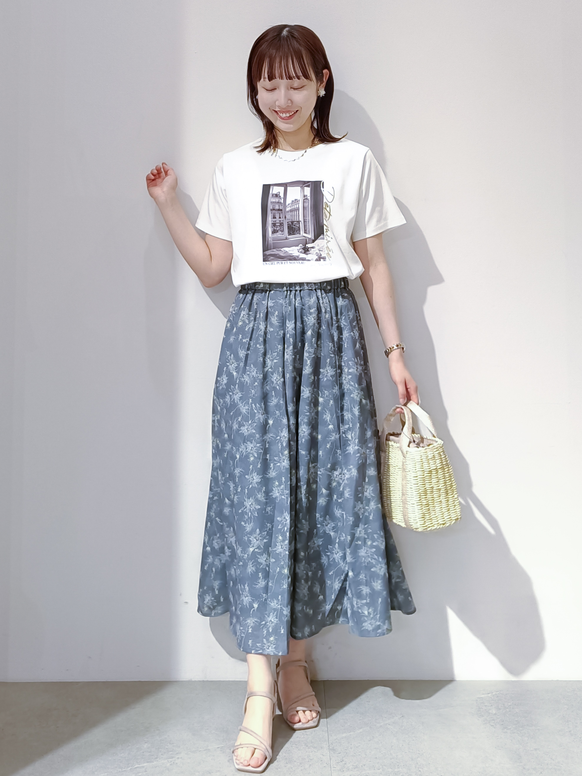のんさんの「OPAQUE.CLIP｜【接触冷感／UVケア】転写箔プリントTシャツ《洗濯機OK》」を使ったコーディネート