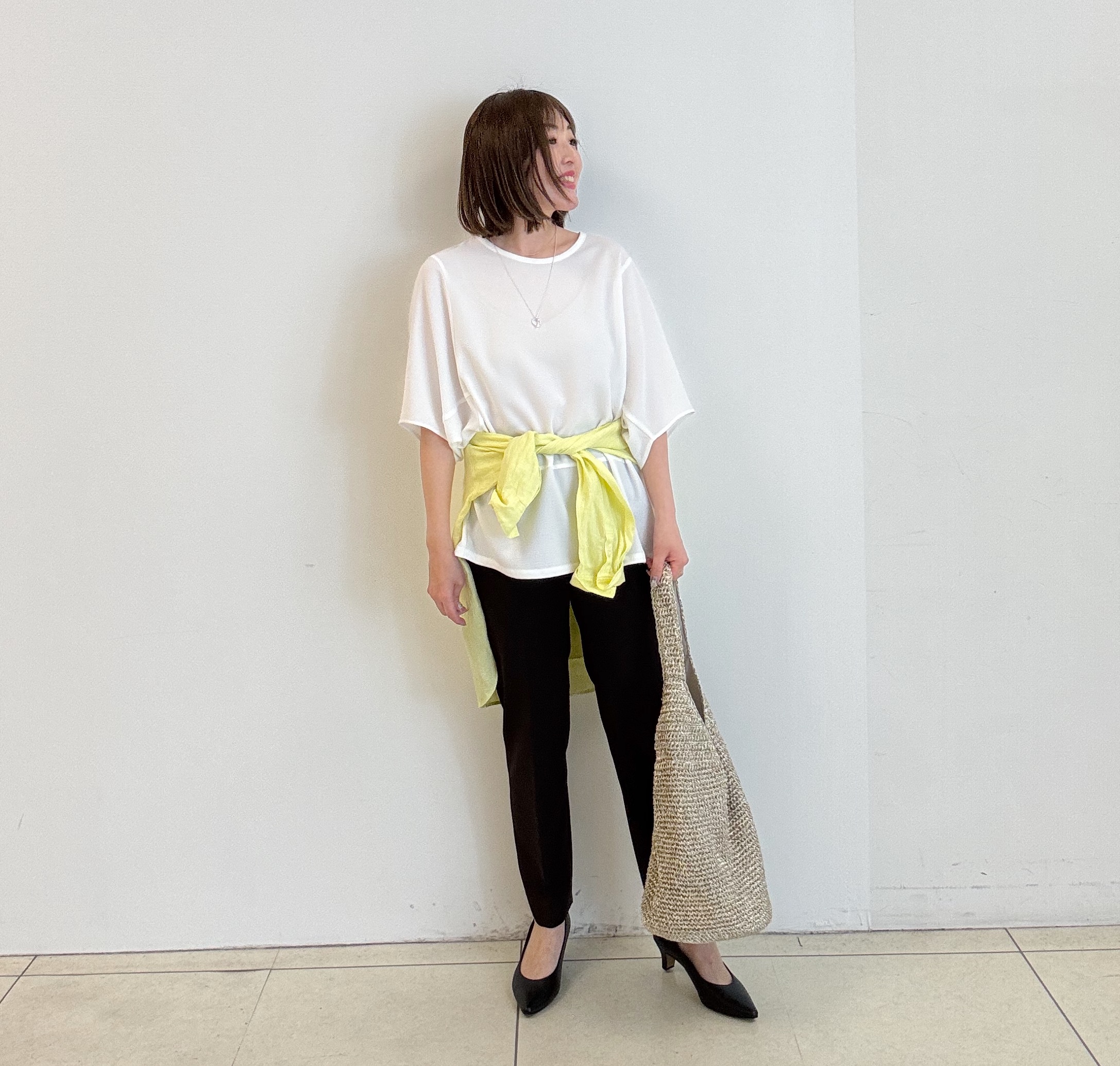 yoshiyaさんの「INDIVI｜【洗える／2WAY／裾ドロスト付き】 ドルマンスリーブチュニックトップス」を使ったコーディネート