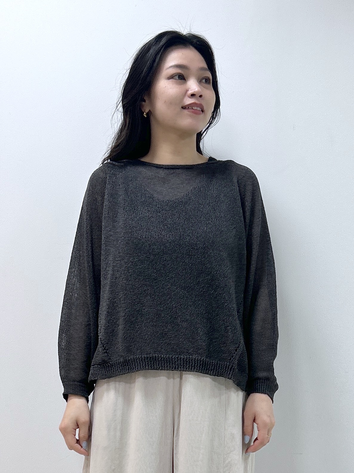 Kaiさんの「Dessin｜【洗える】透かし編みデザインニット」を使ったコーディネート
