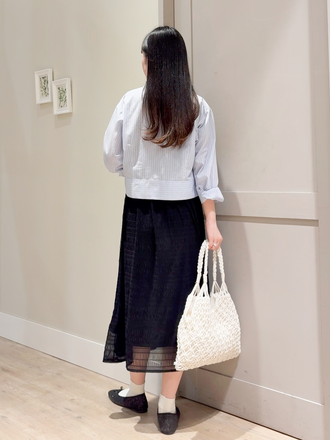Mayuさんの「grove｜【イージーケア】麻混クロップドシャツ」を使ったコーディネート