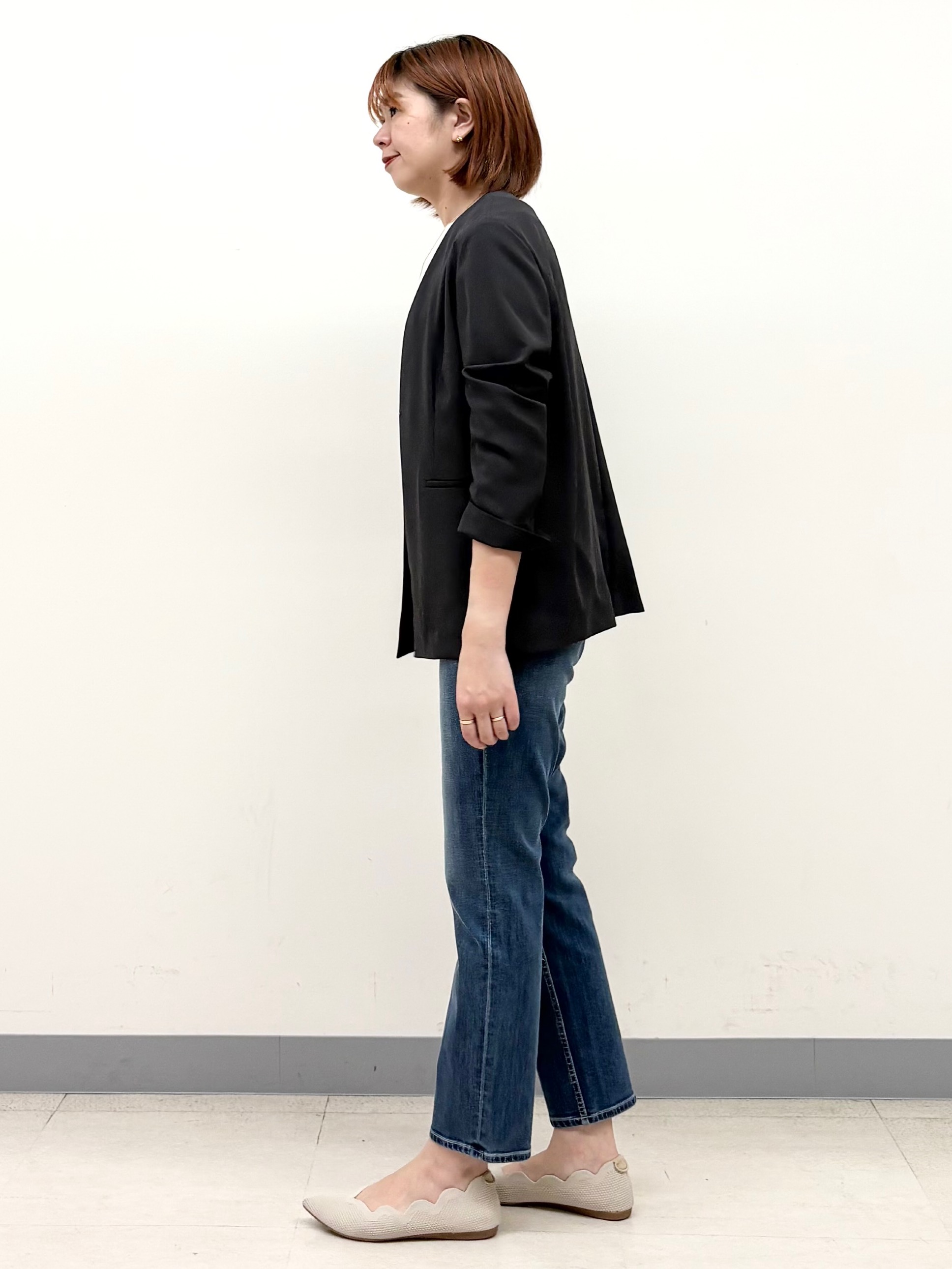 まいこさんの「INDIVI｜【接触冷感／透湿／着る日傘】ノーカラージャケット」を使ったコーディネート