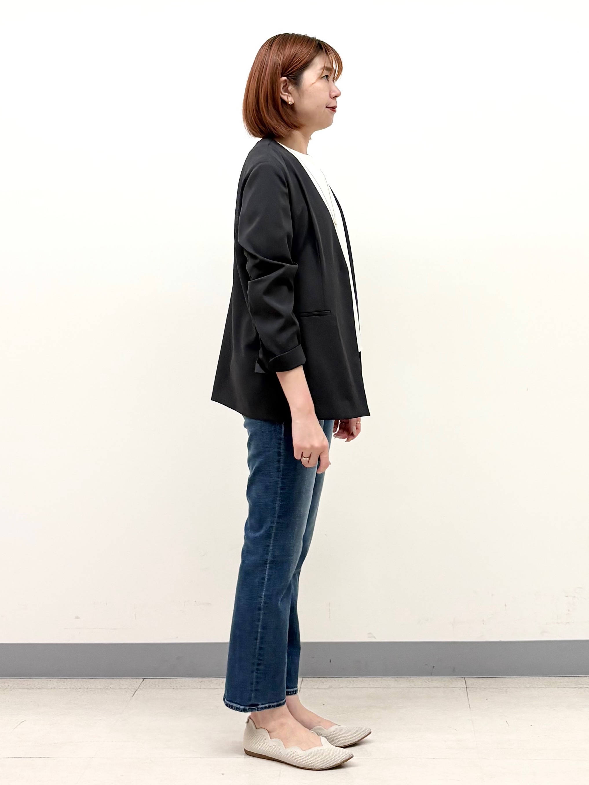 まいこさんの「INDIVI｜【接触冷感／透湿／着る日傘】ノーカラージャケット」を使ったコーディネート