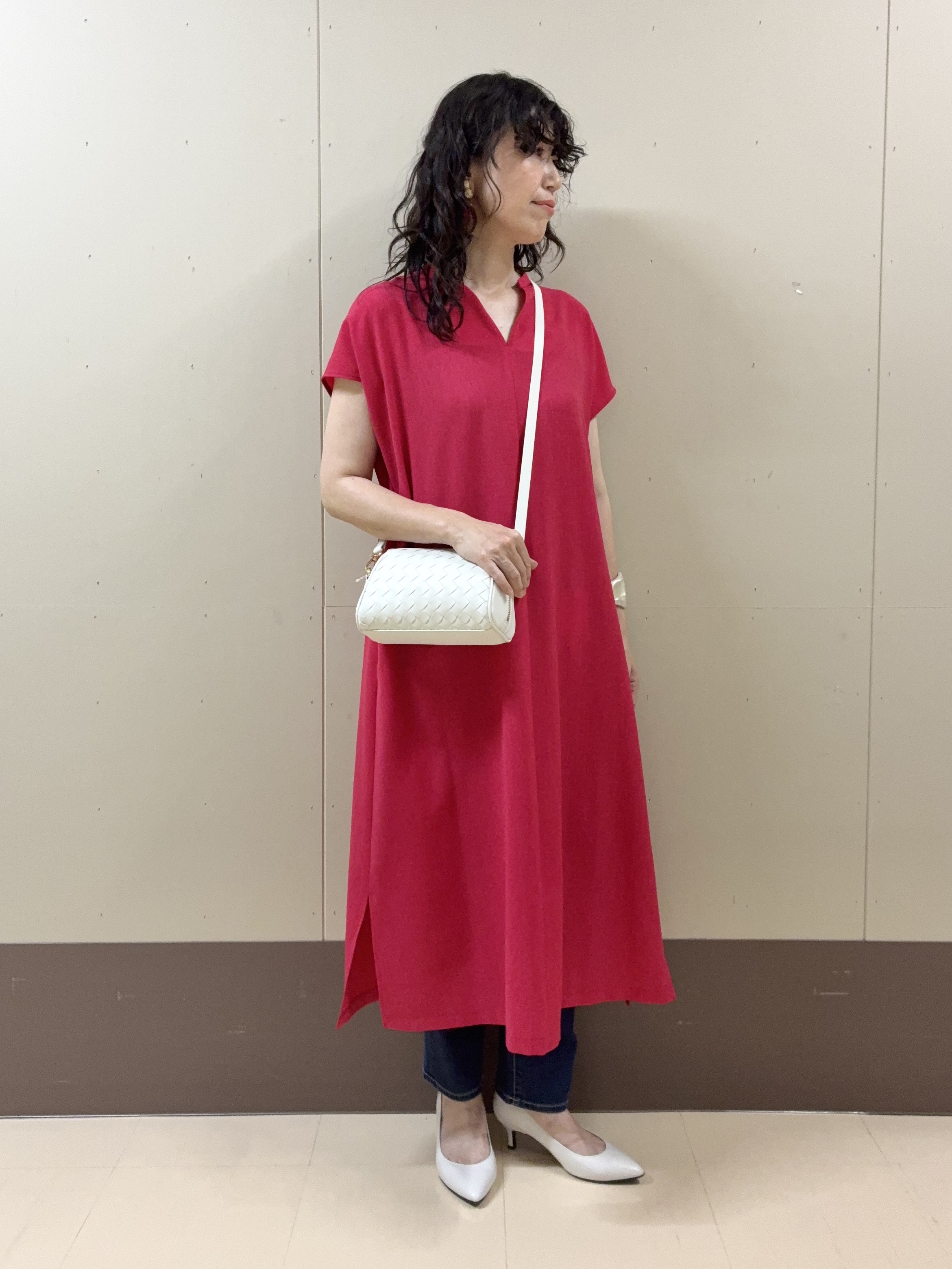 Noriさんの「UNTITLED｜【UV/接触冷感/遮熱/通気性】スラブバンドカラーワンピース」を使ったコーディネート