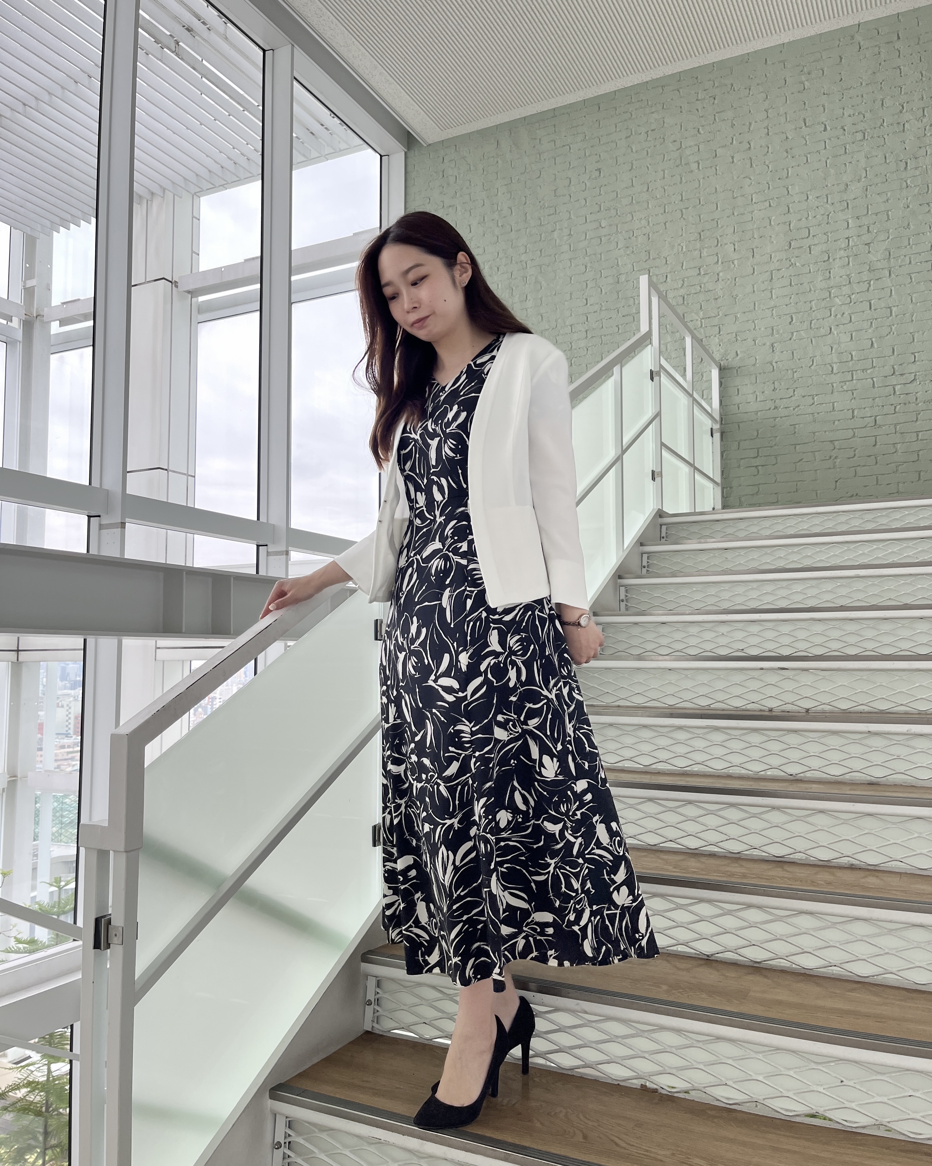 Saekoさんの「COUP DE CHANCE｜【手洗い可／日本製】フラワープリントワンピース」を使ったコーディネート