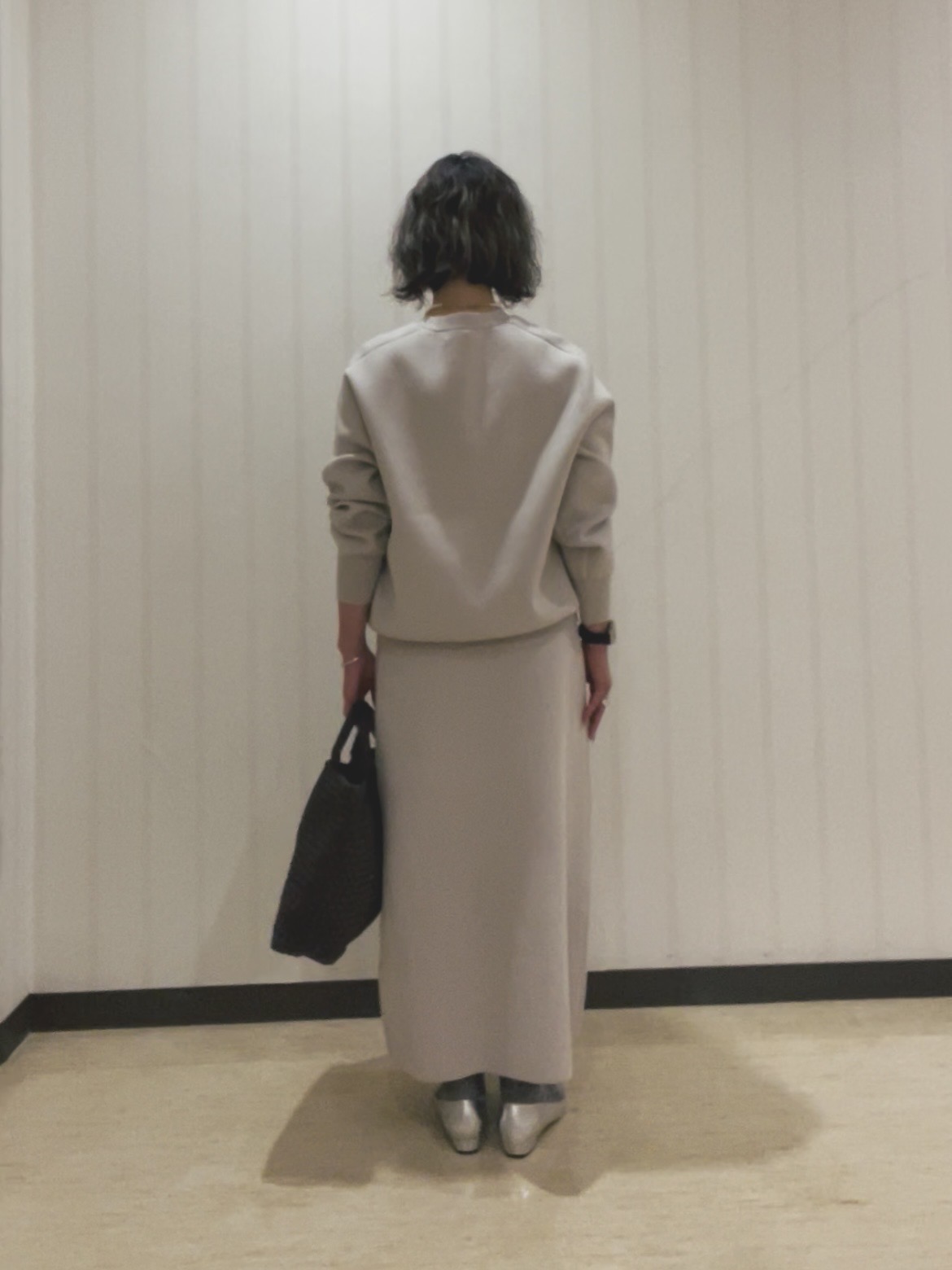 horiさんの「UNTITLED｜【セットアップ可/ウエストゴム】Aラインニットスカート」を使ったコーディネート
