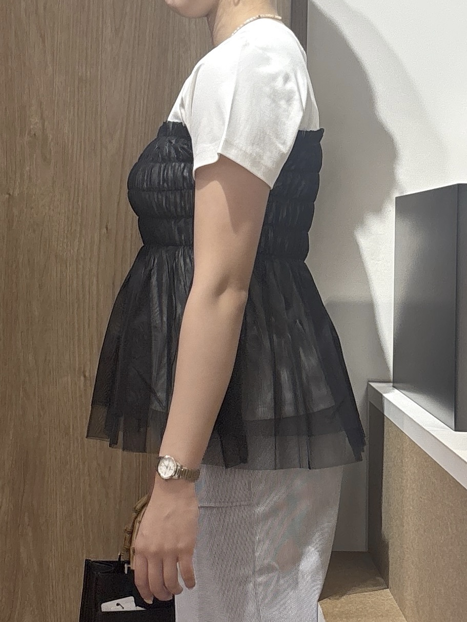 このかさんの「index｜チュールペプラムトップス【洗濯機OK／接触冷感／UVケア】」を使ったコーディネート