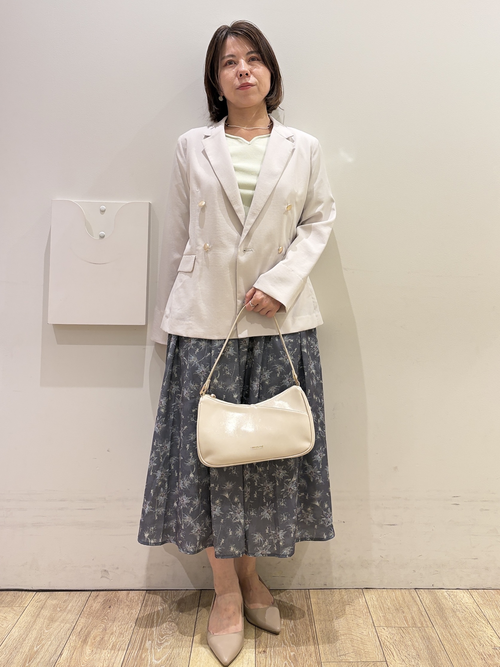YUKOさんの「index｜【UVケア】レーススリーブハートネックニット《洗濯機OK／抗ピル／XS～LL》」を使ったコーディネート