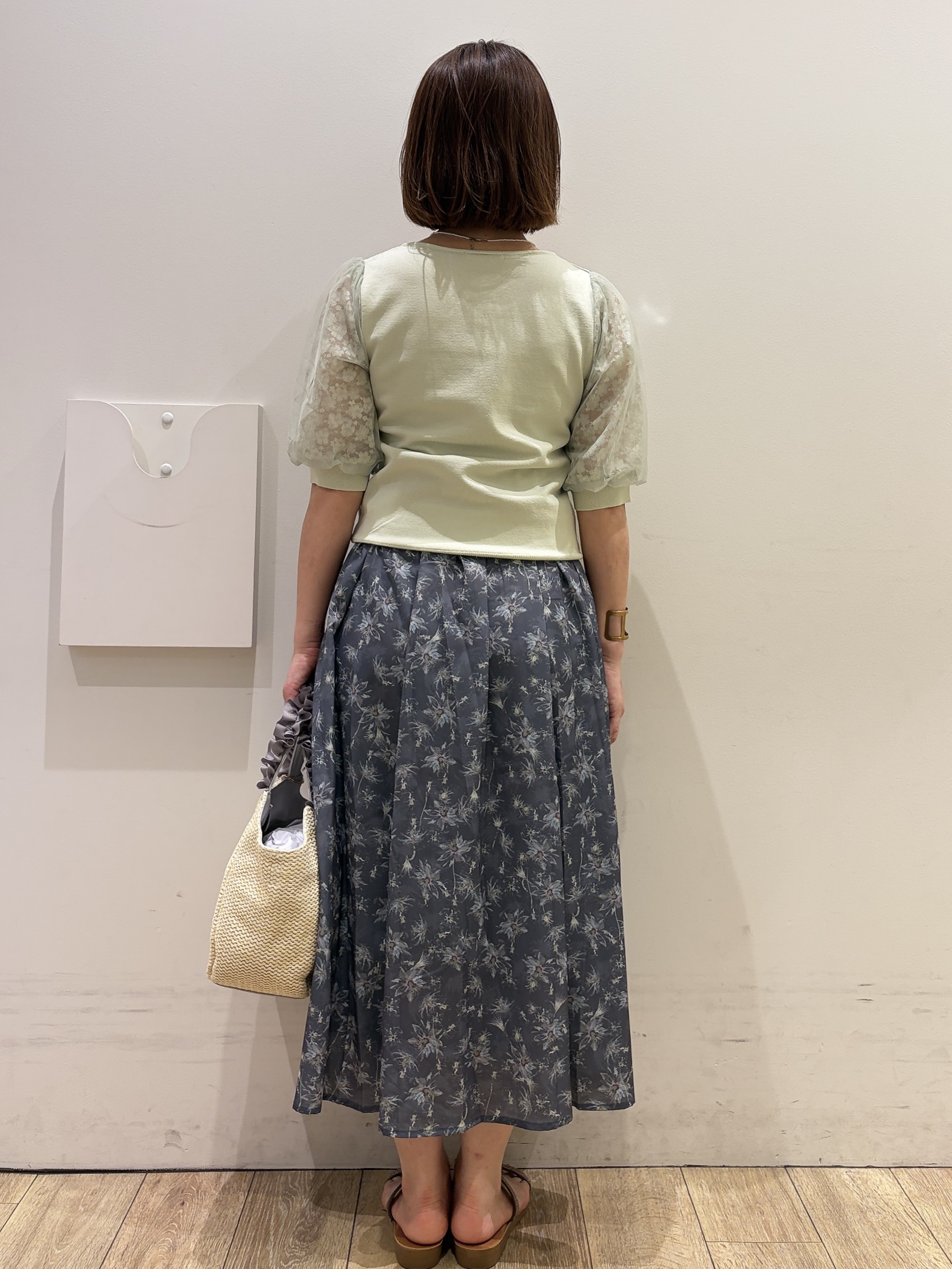 YUKOさんの「index｜【UVケア】レーススリーブハートネックニット《洗濯機OK／抗ピル／XS～LL》」を使ったコーディネート