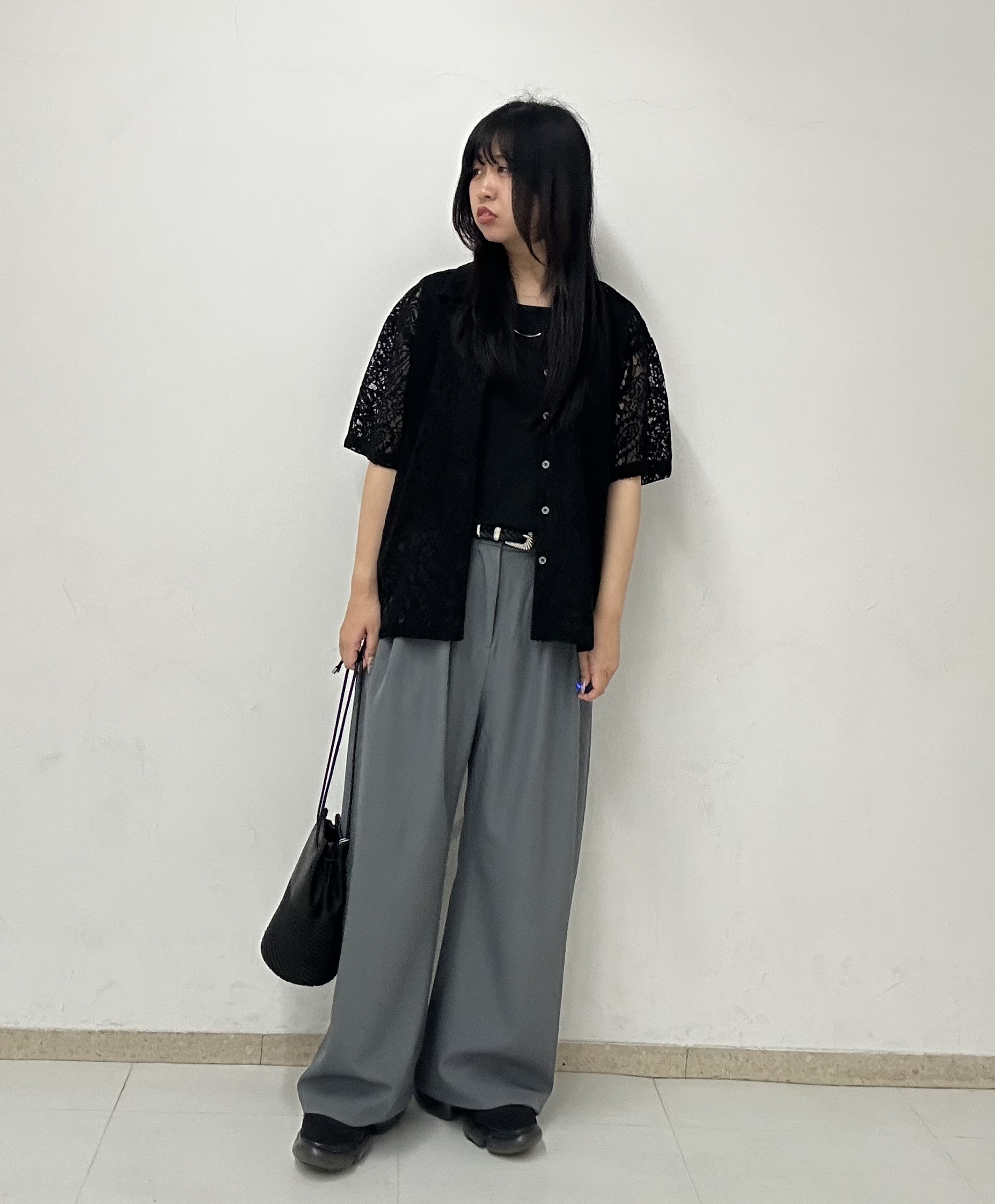 MANAさんの「tk.TAKEO KIKUCHI｜【今年大注目！】モールレースペイズリーシャツ/ルーズ/通気性/夏/夏服/トレンド」を使ったコーディネート