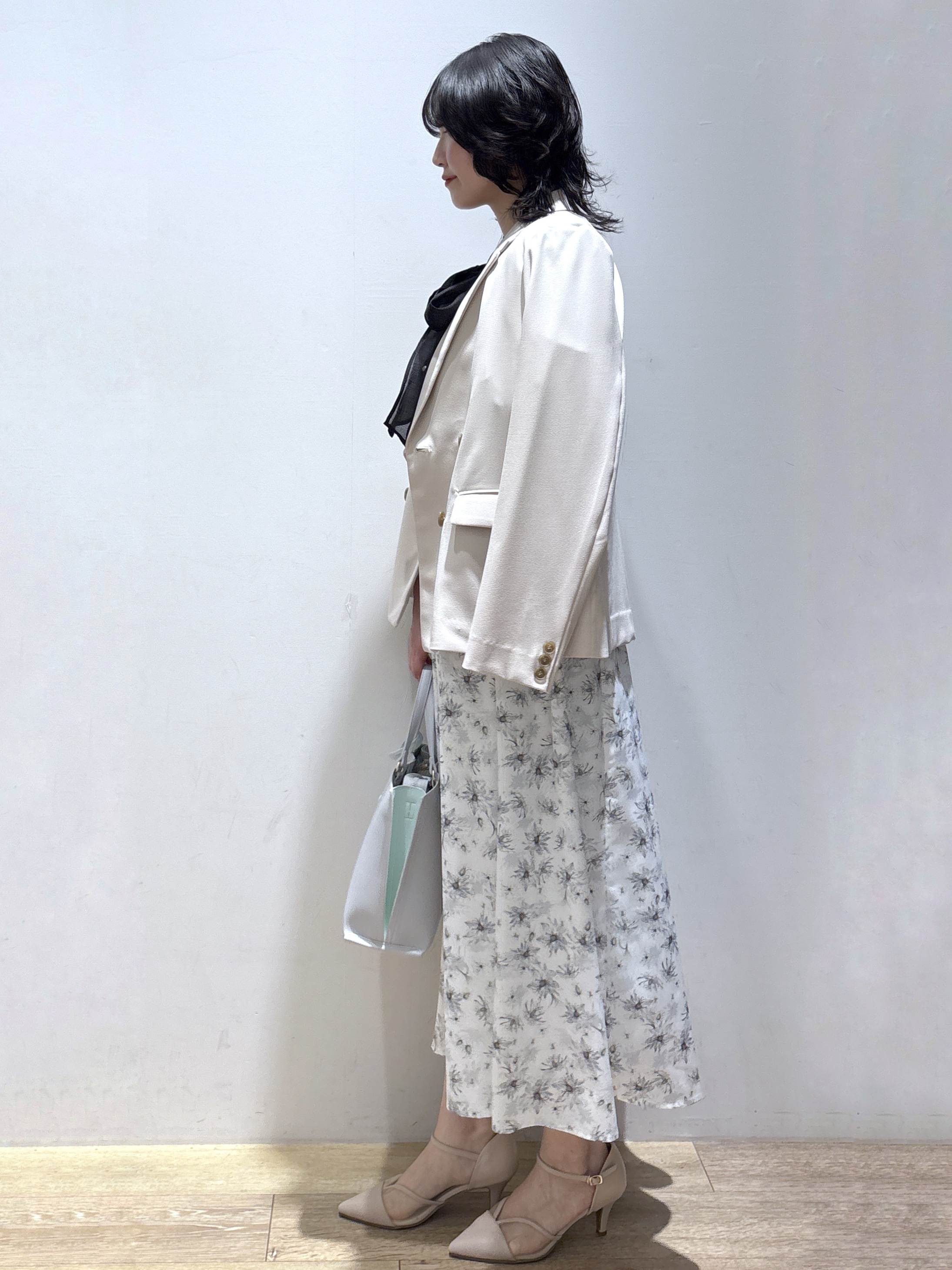 mizukiさんの「index｜ダブルブレストジャケット／セットアップ対応可【洗える／接触冷感／吸水速乾／防シワ／ストレッチ】」を使ったコーディネート