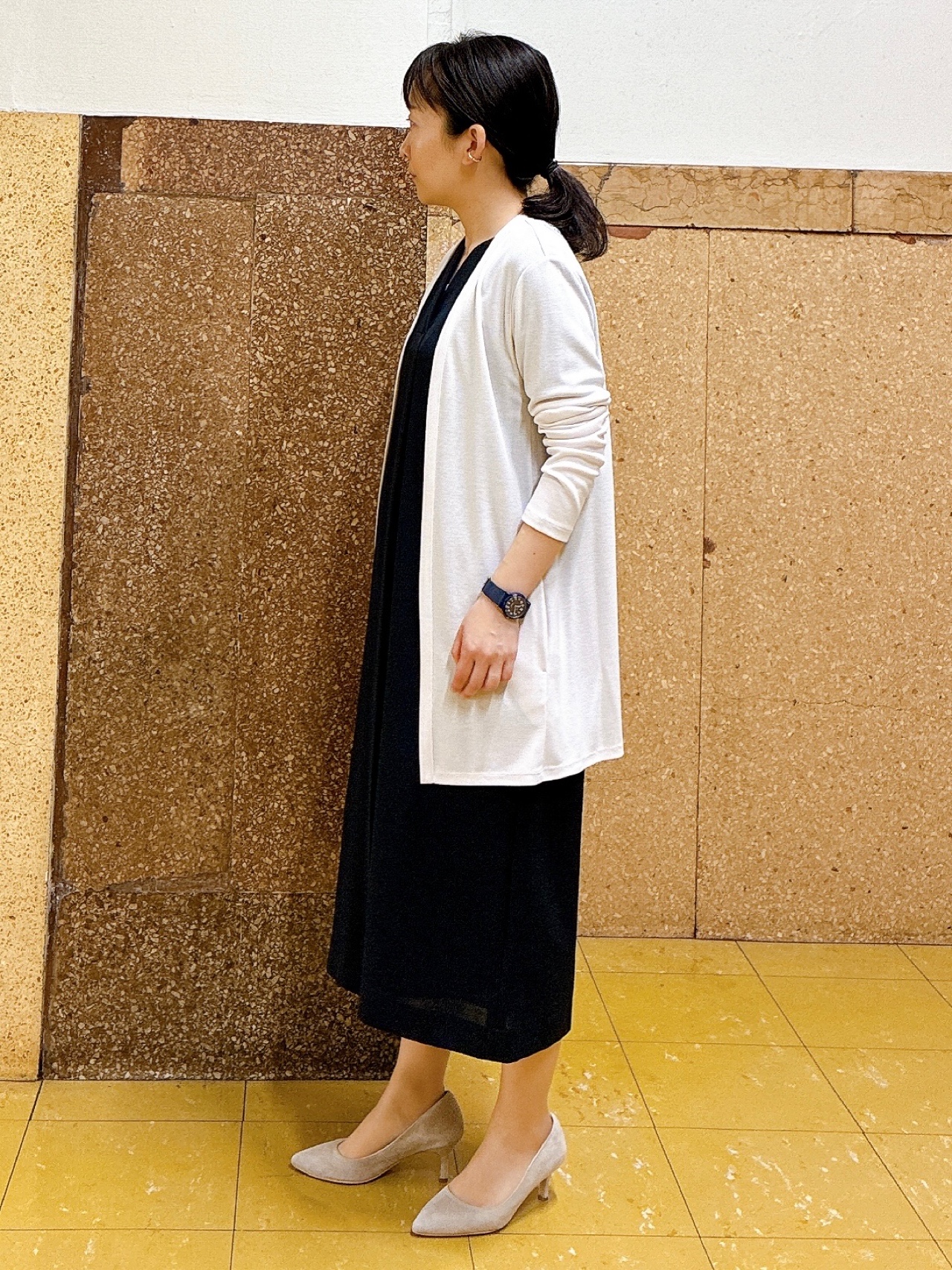 hattoriさんの「INDIVI｜【洗える／UVケア／麻調】スキッパーワンピース」を使ったコーディネート