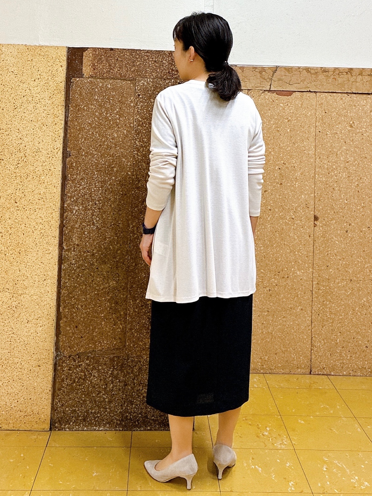 hattoriさんの「INDIVI｜【洗える／UVケア／麻調】スキッパーワンピース」を使ったコーディネート