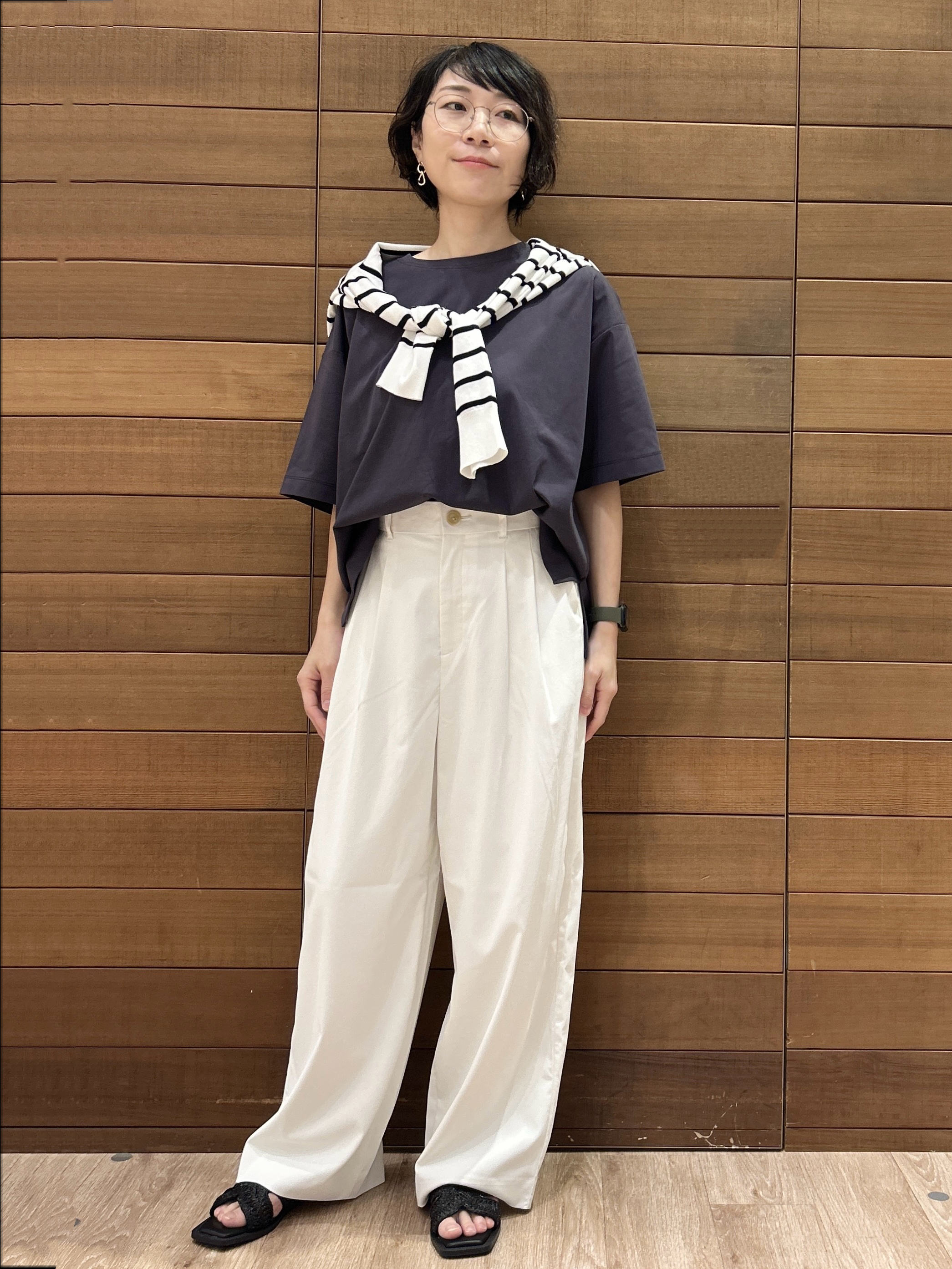 ゆうあさんの「OPAQUE.CLIP｜【接触冷感】リラクシーカットソー《洗濯機OK》」を使ったコーディネート