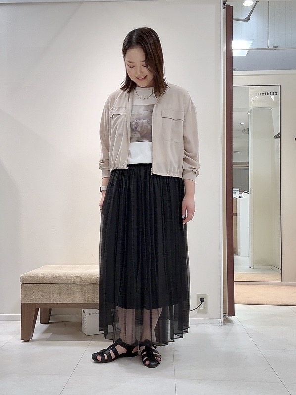 YUIさんの「UNTITLED｜【古畑星夏さん着用/洗える】シアーブルゾン」を使ったコーディネート